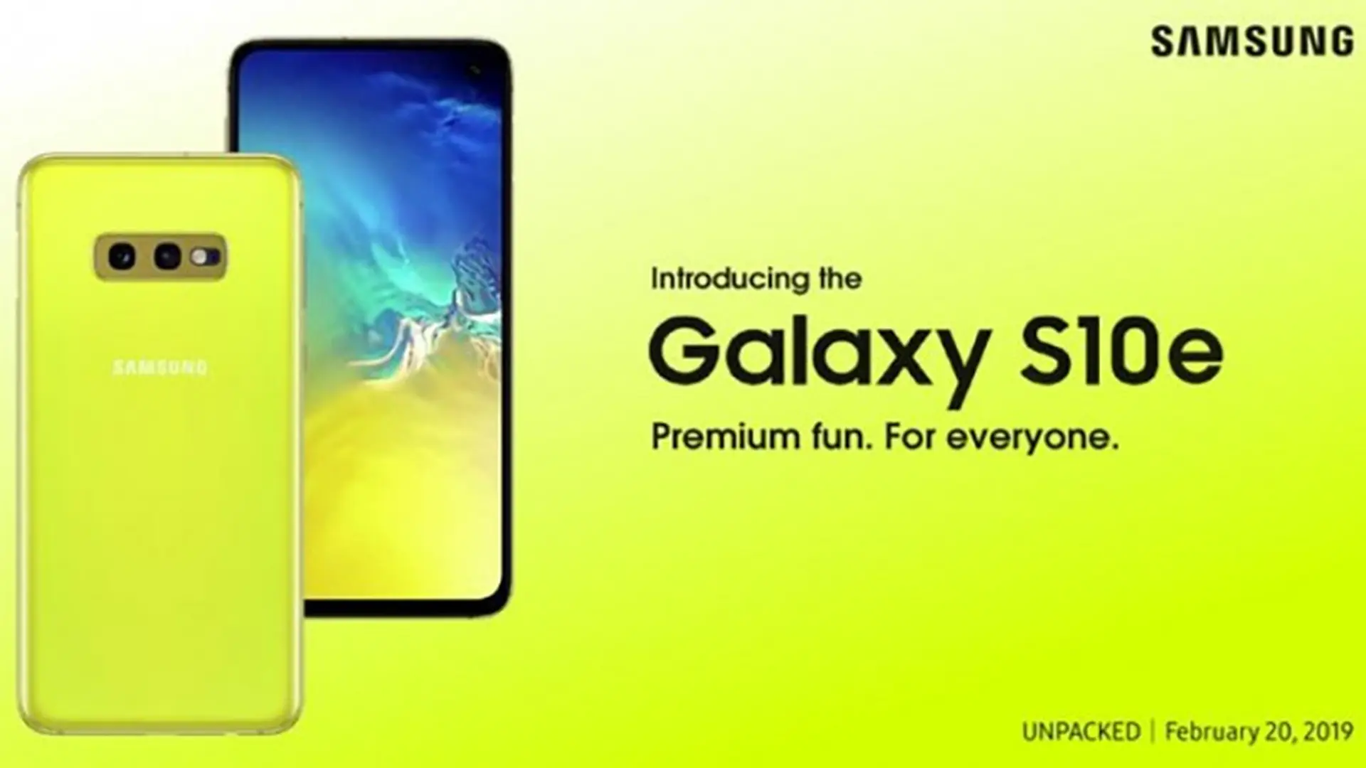 Samsung chính thức xác nhận Galaxy S10e sẽ có phiên bản màu Vàng Canary tuyệt đẹp