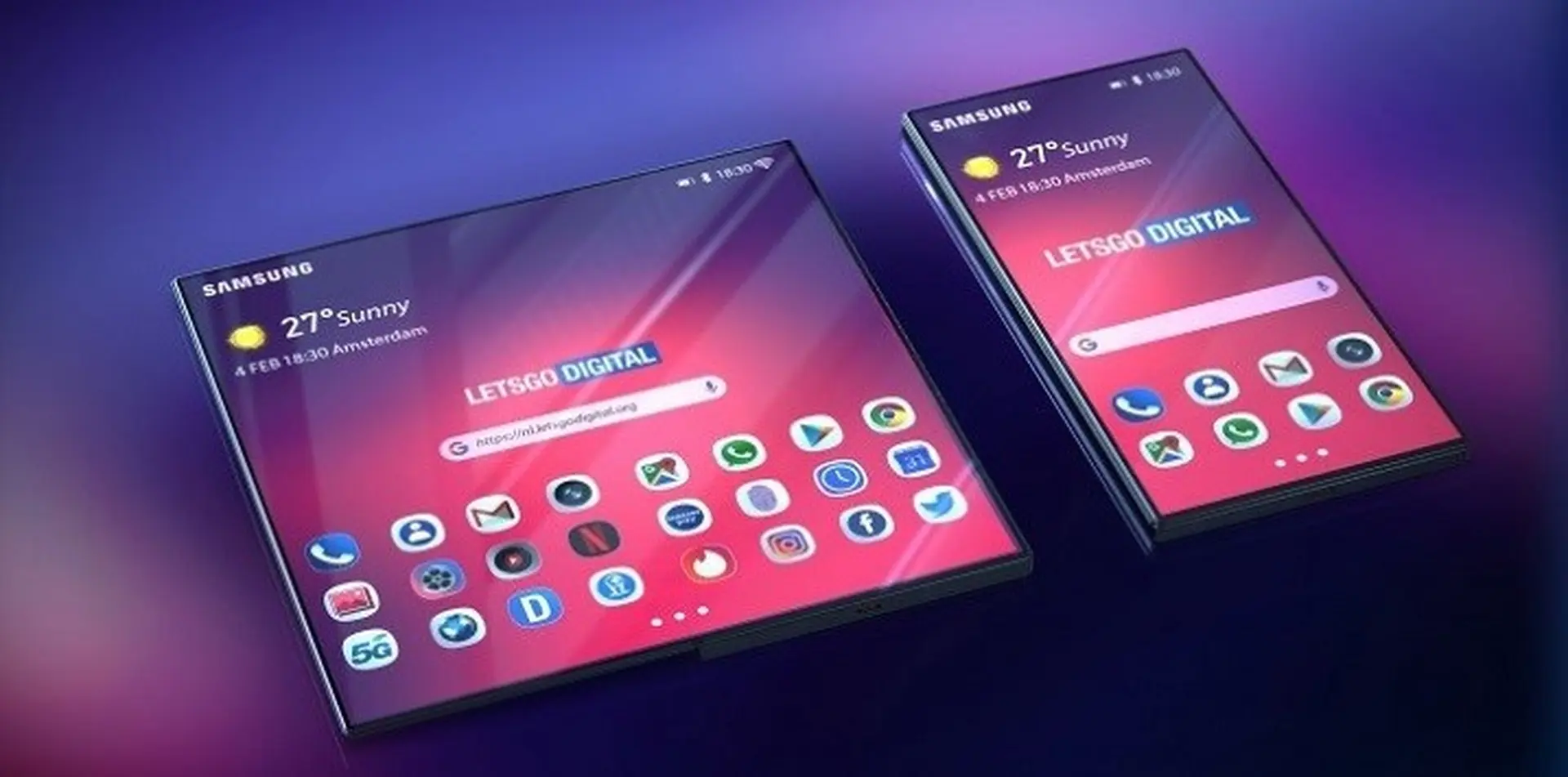 Smartphone màn hình gập – Galaxy F lộ hình ảnh render sắc nét với viền siêu mỏng