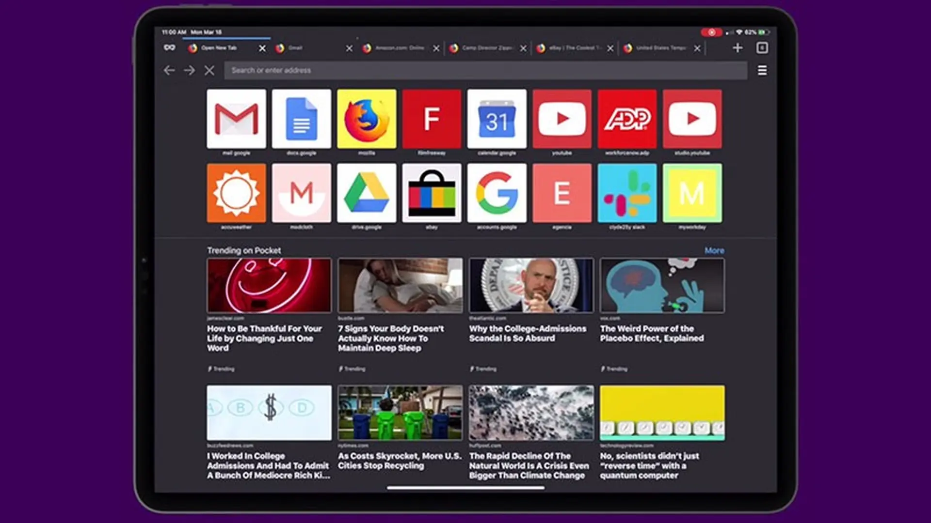 Trình duyệt Firefox đã hỗ trợ tối đa màn hình iPad