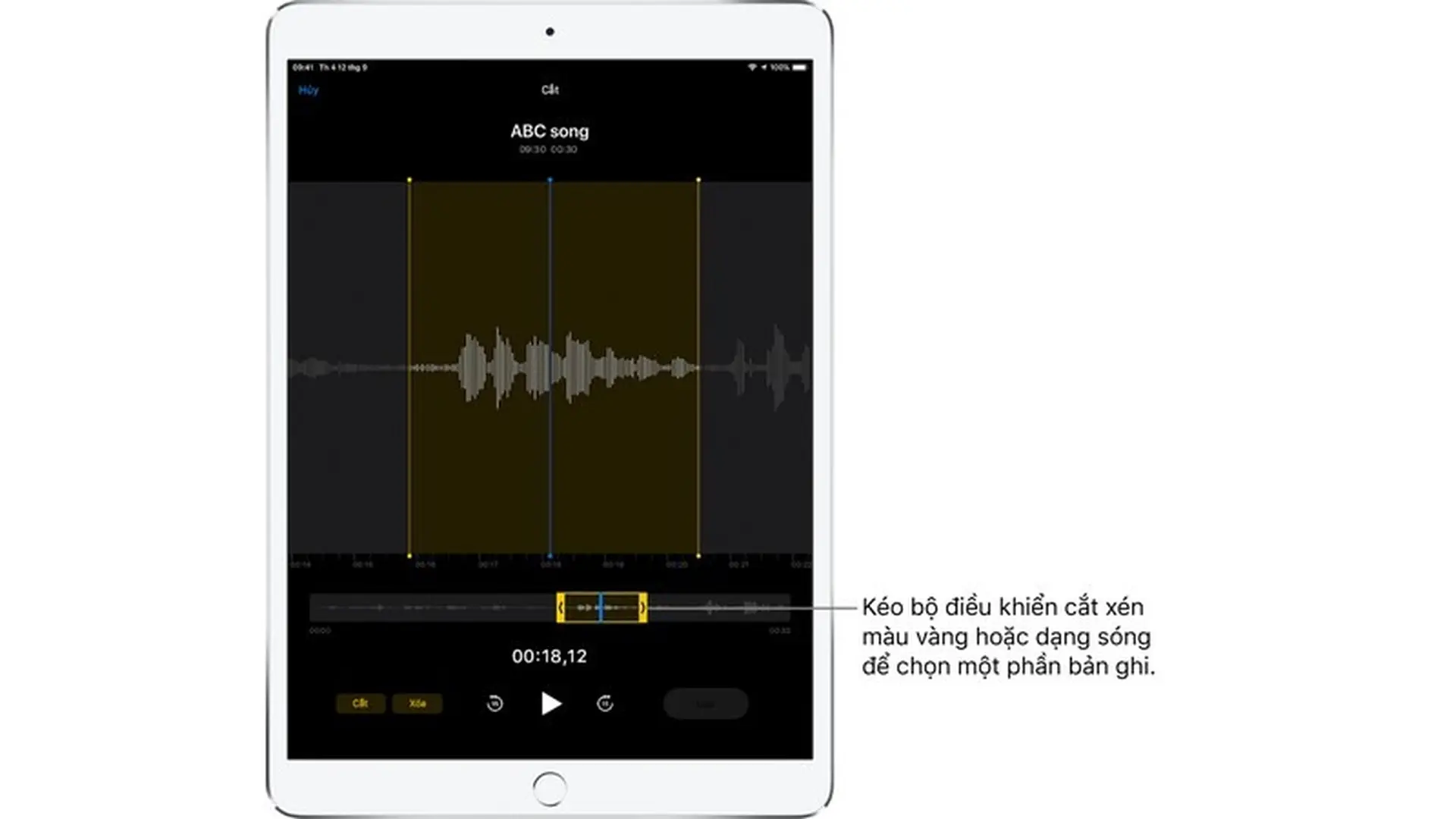Sửa hoặc xóa bản ghi trong Ghi âm trên iPad