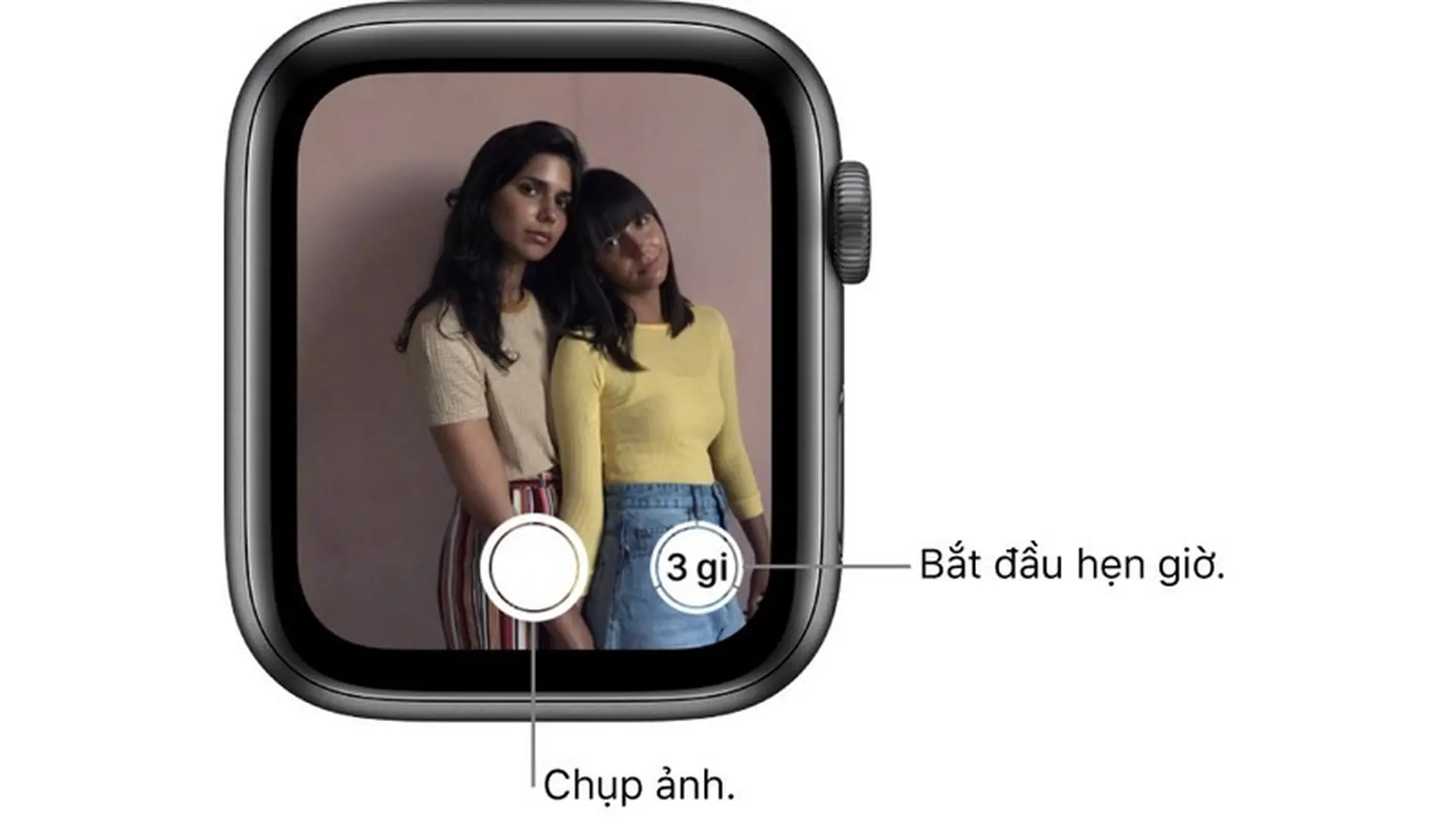 Sử dụng Camera và hẹn giờ trên Apple Watch