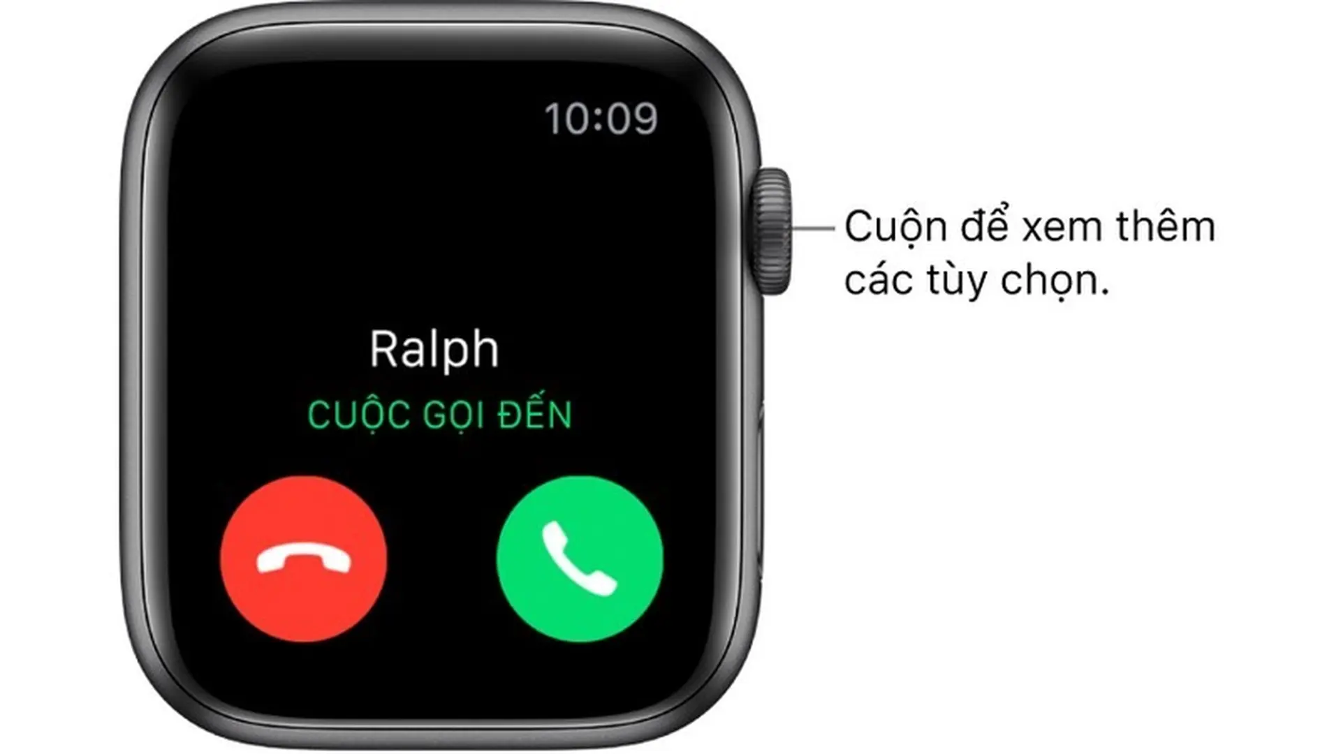 Trả lời cuộc gọi điện thoại trên Apple Watch