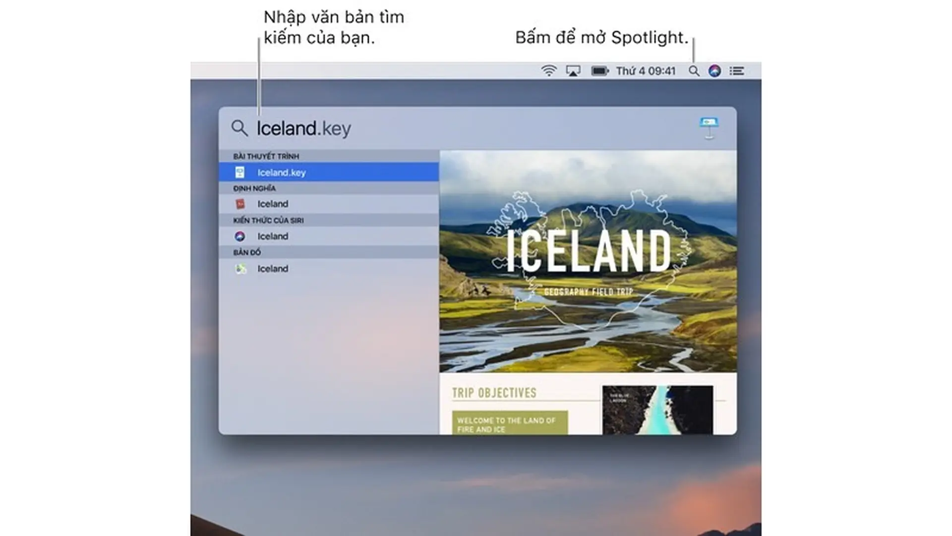 Tìm kiếm với Spotlight trên máy Mac