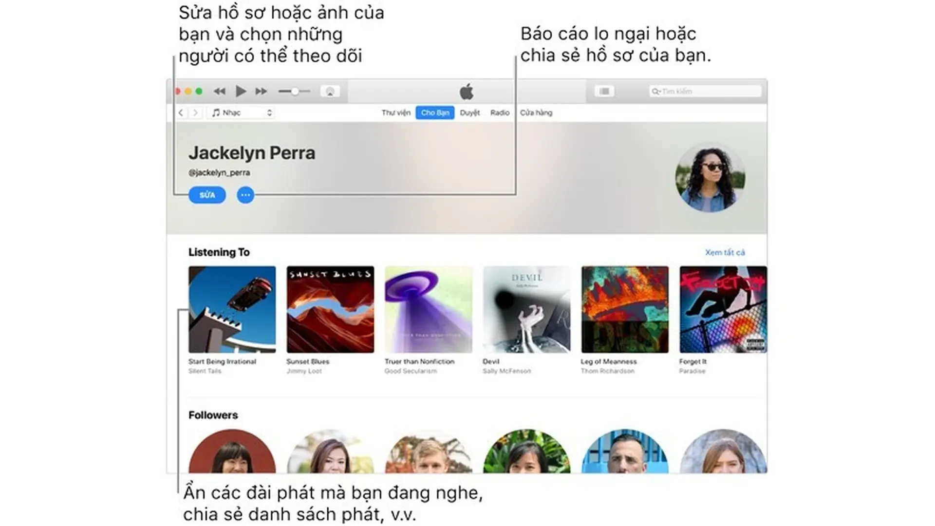 Khám phá nhạc cùng bạn bè trong iTunes trên máy Mac