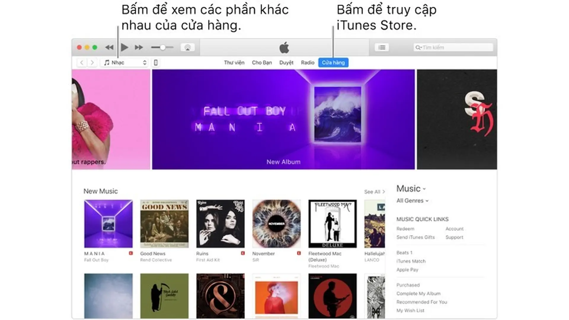 Sử dụng iTunes Store trên máy Mac
