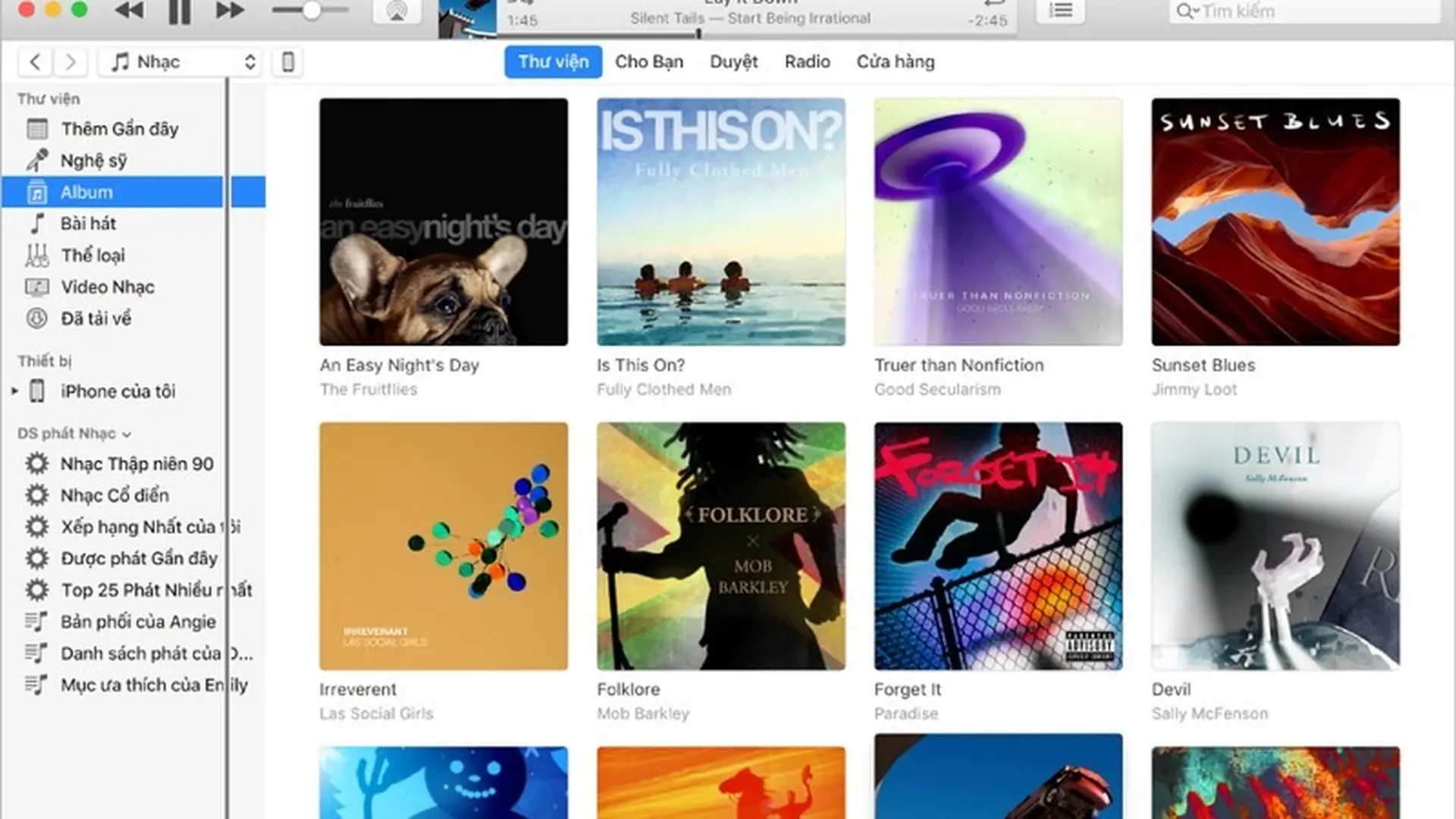 Phát nhạc và các nội dung khác trong iTunes trên máy Mac