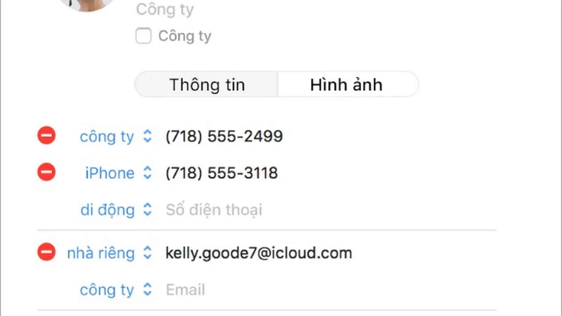 Cập nhật thông tin liên hệ trong Danh bạ trên macOS Big Sur