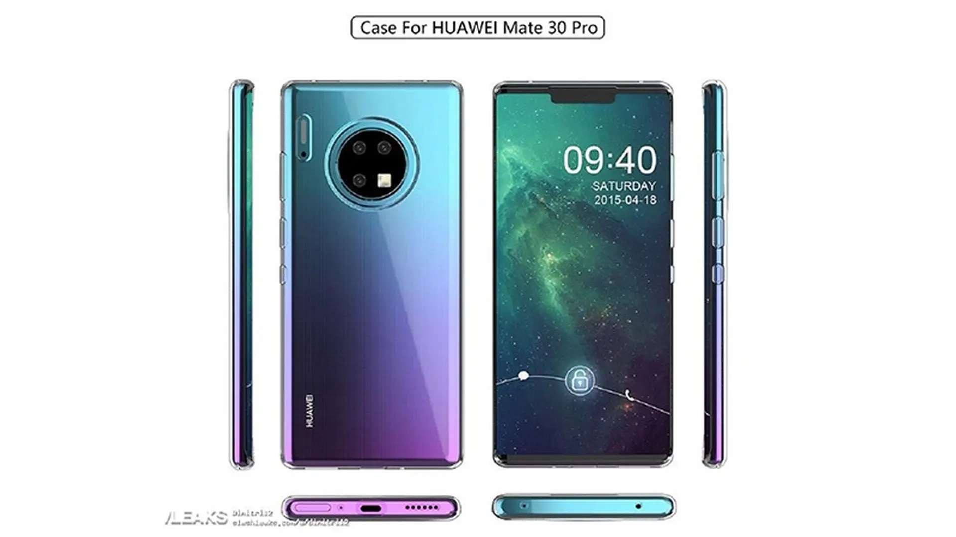 Huawei Mate 30 và Mate 30 Pro lộ thiết kế rõ nét cùng ốp lưng bảo vệ, đầy đủ các góc cạnh
