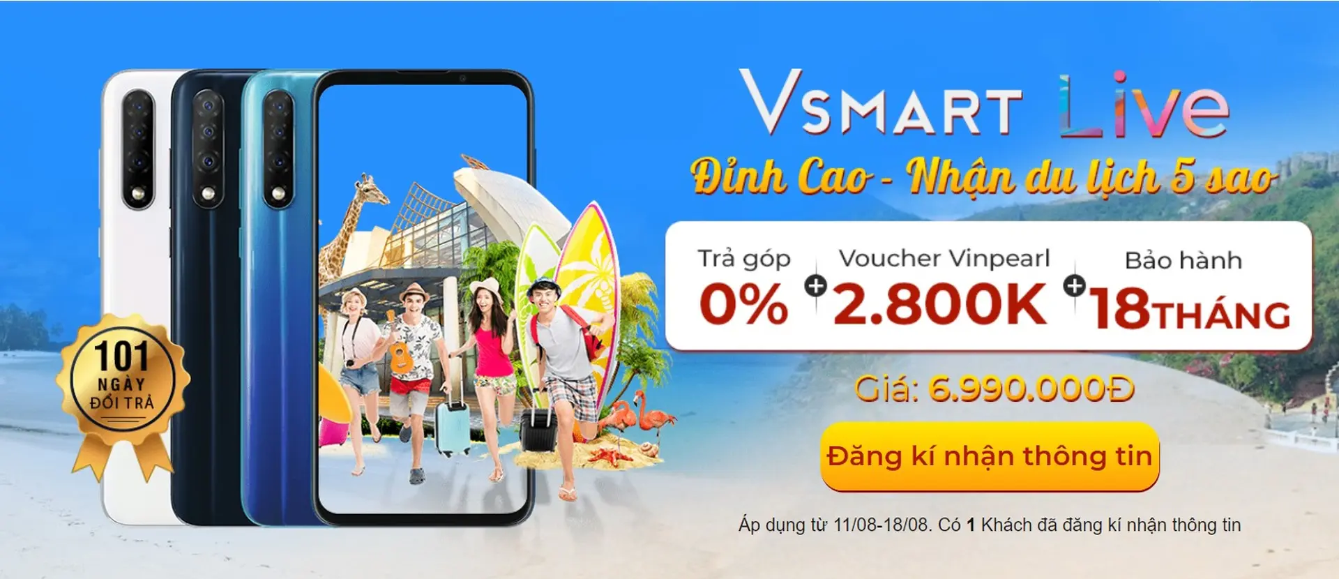 Rước VSmart Live đỉnh cao, FPT Shop tặng chuyến du lịch 5 sao