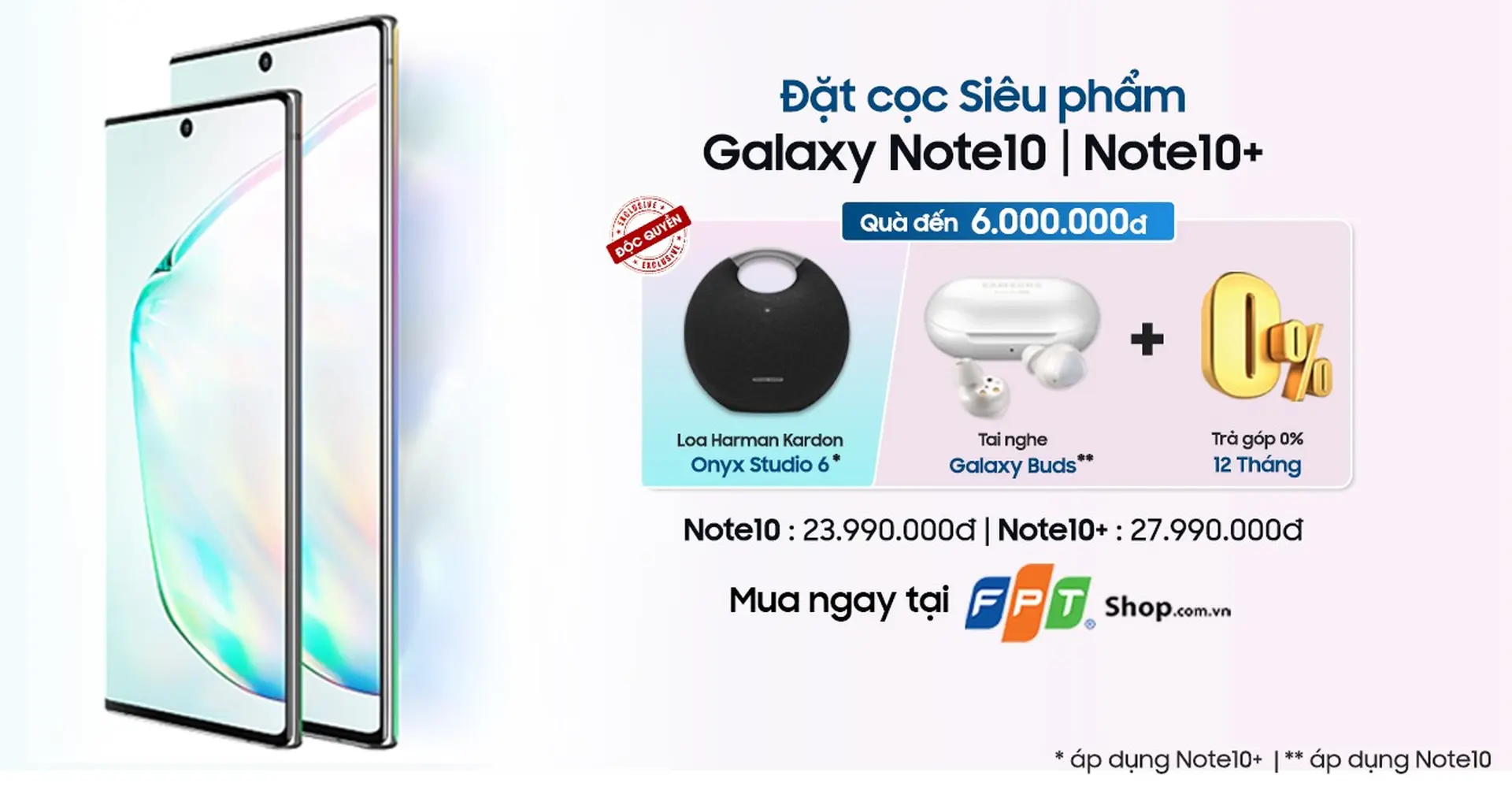Đặt trước Galaxy Note 10+ tại FPT Shop nhận ngay loa Harman Kardon Onyx Studio 6