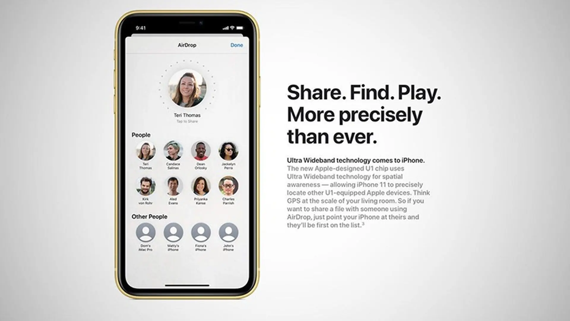 Với chip U1 mới trên iPhone 11, tính năng AirDrop đã đạt đến “cảnh giới” mới