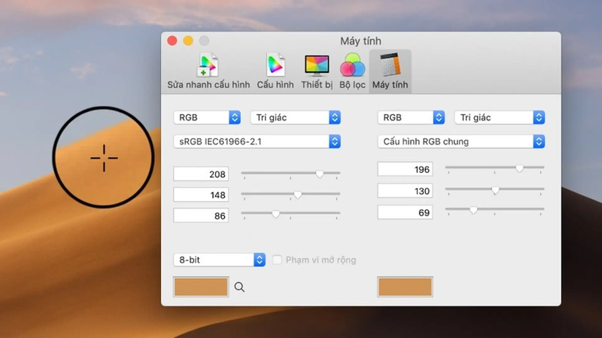 Sửa đổi màu hình ảnh trong Tiện ích ColorSync 