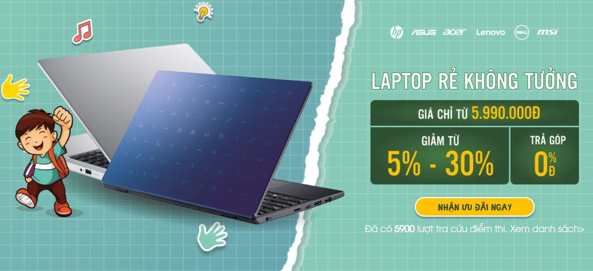 Tất cả sinh viên và giảng viên được giảm đến 30% khi mua laptop tại FPT Shop