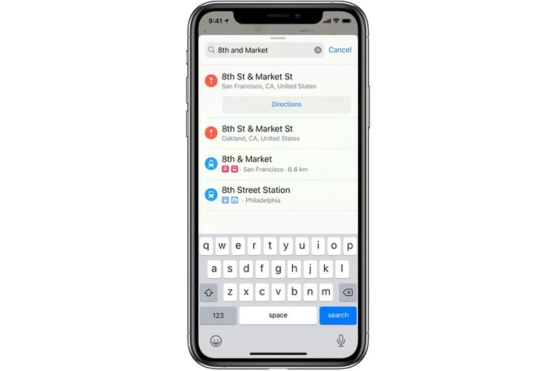 Tìm kiếm các địa điểm trong Bản đồ trên iOS 14