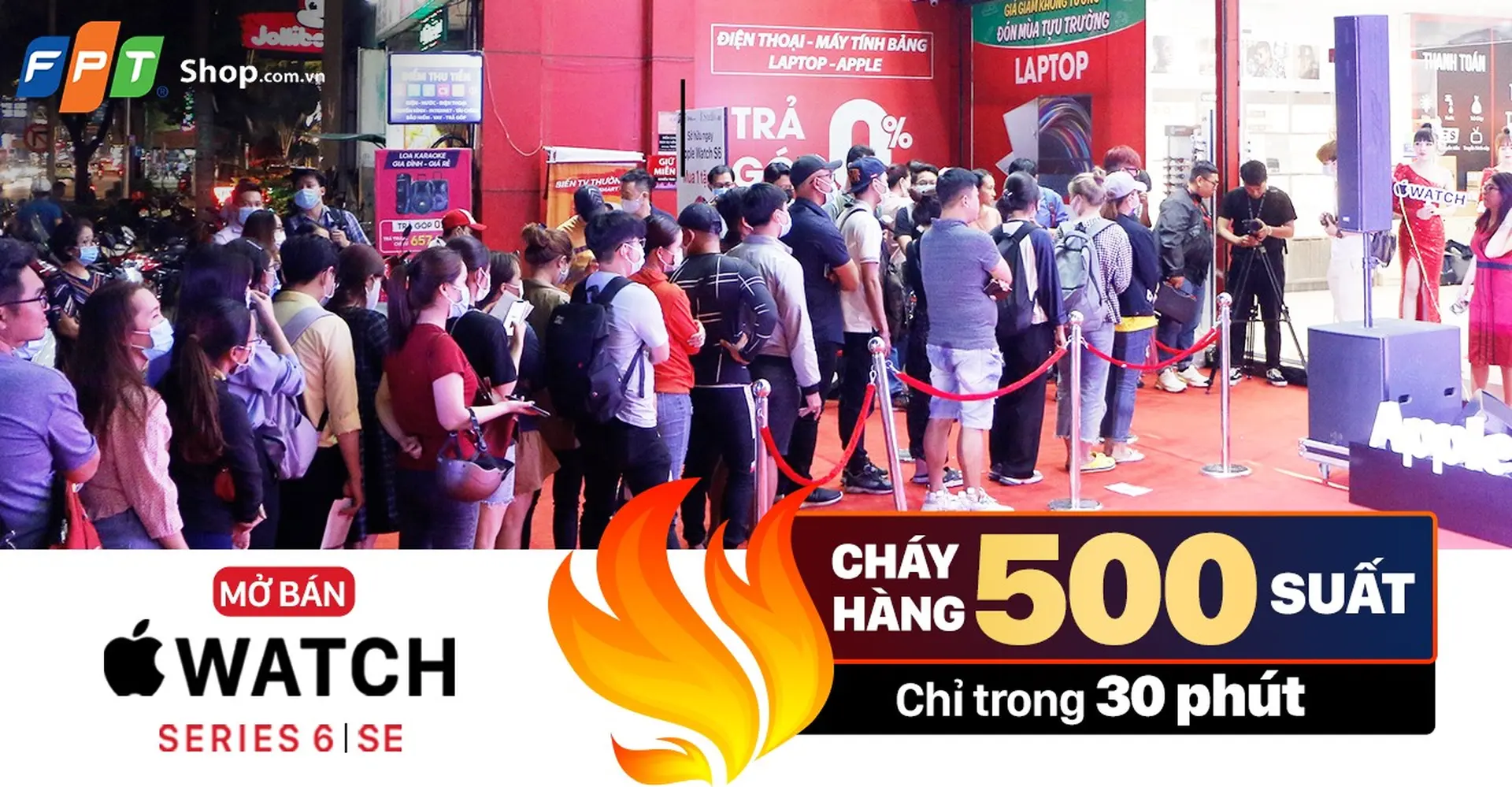 ‘Cháy hàng’ hơn 500 chiếc Apple Watch Series 6 và SE chính hãng chỉ trong 30 phút mở bán tại FPT Shop