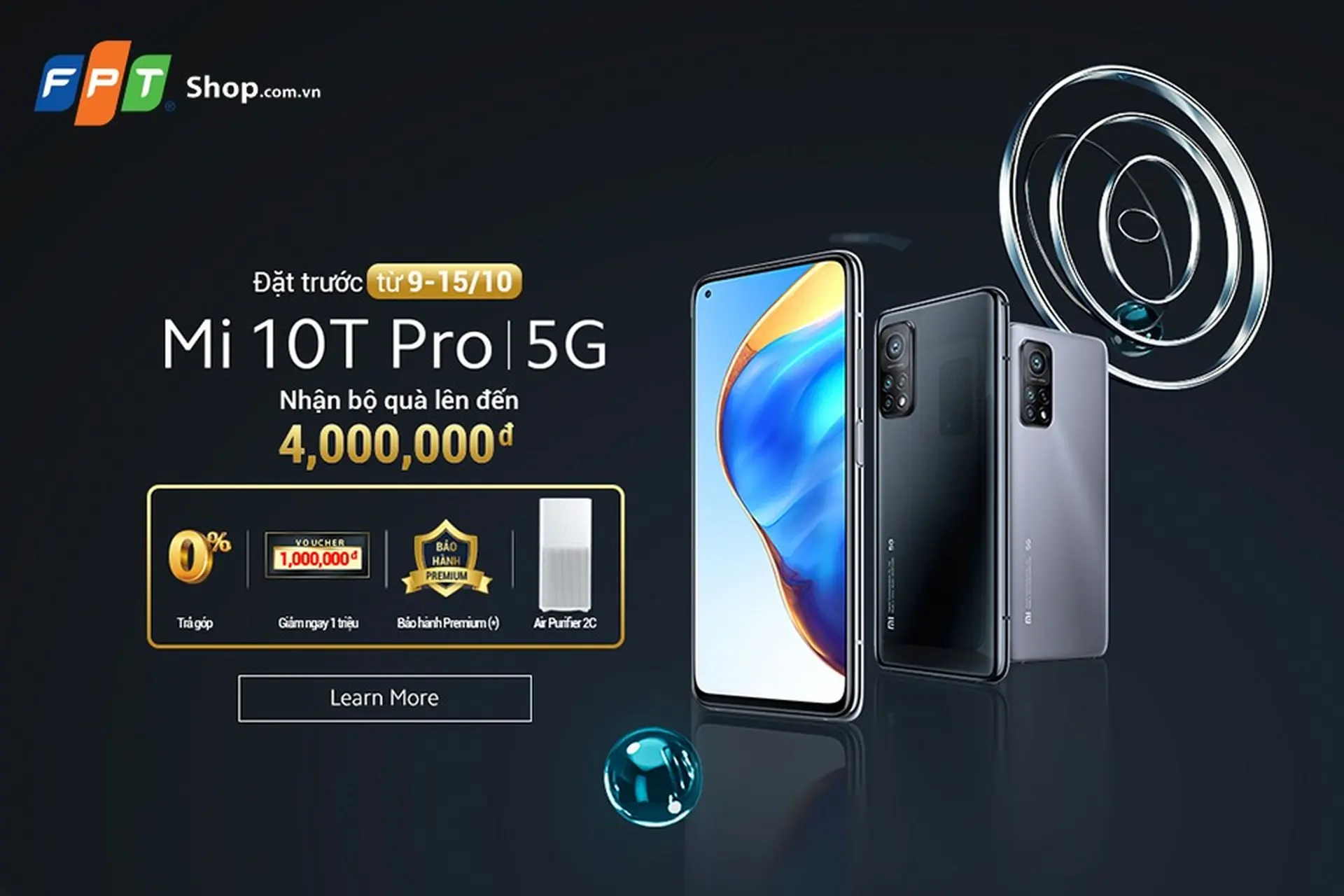 FPT Shop tặng gói bảo hành Premium cho điện thoại Xiaomi Mi 10T Pro