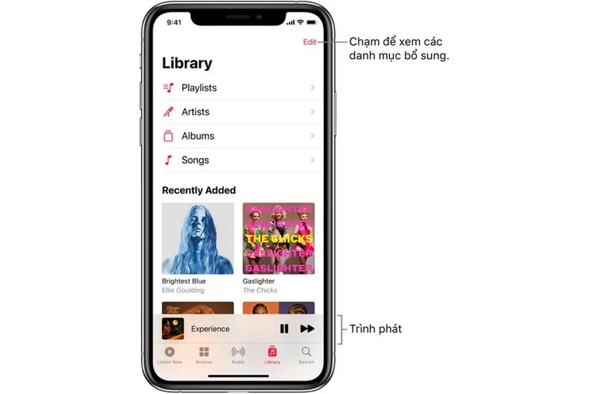 Xem album, playlist và các nội dung khác trong Nhạc trên iOS 14