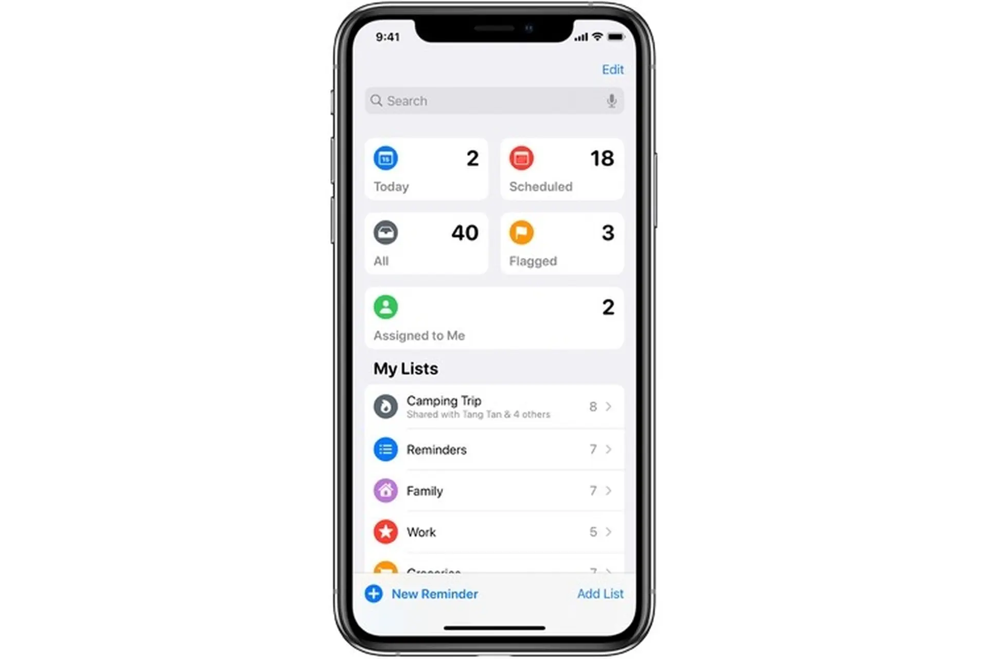 Tổ chức lời nhắc trong danh sách trên iOS 14