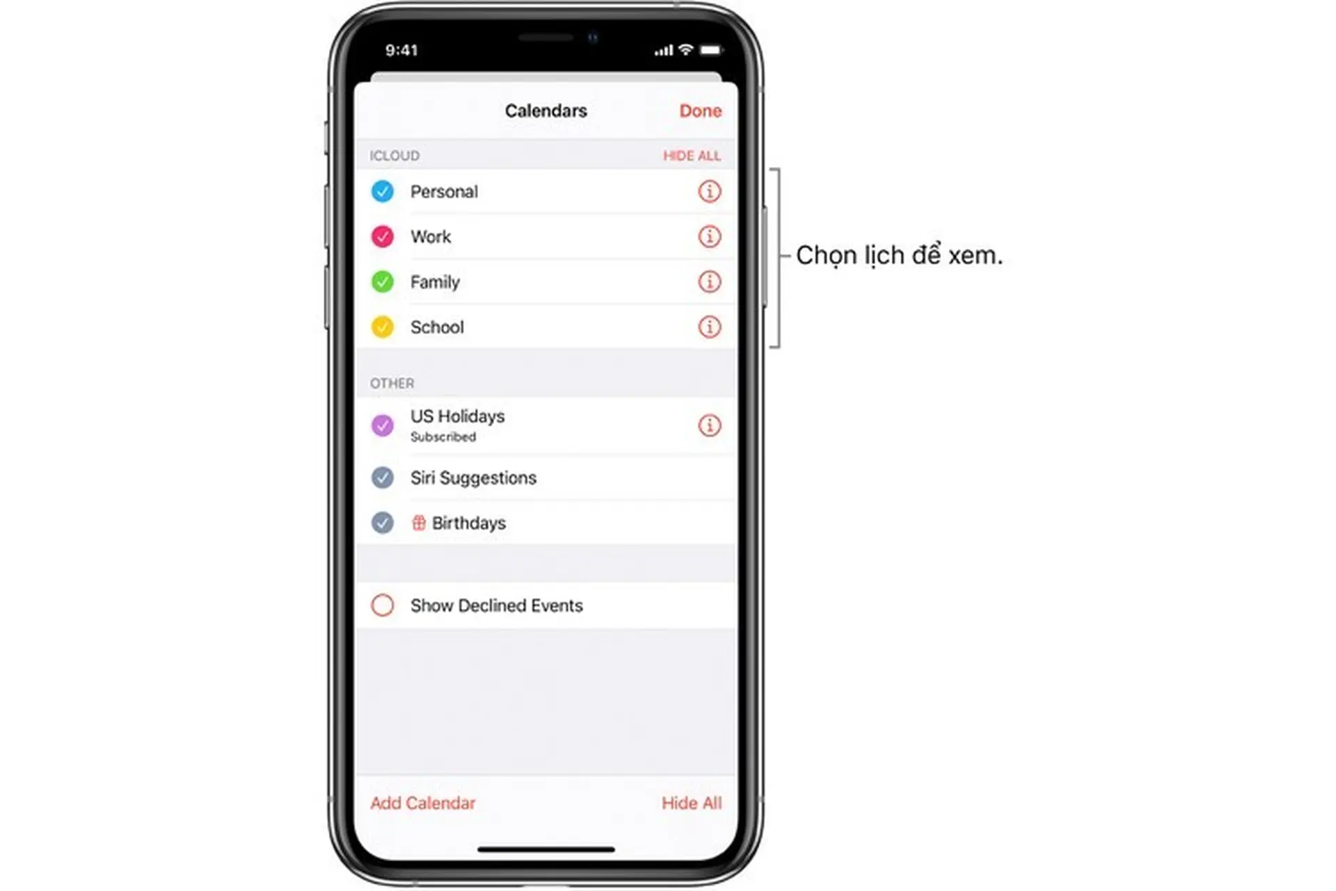 Thiết lập nhiều lịch trên iOS 14