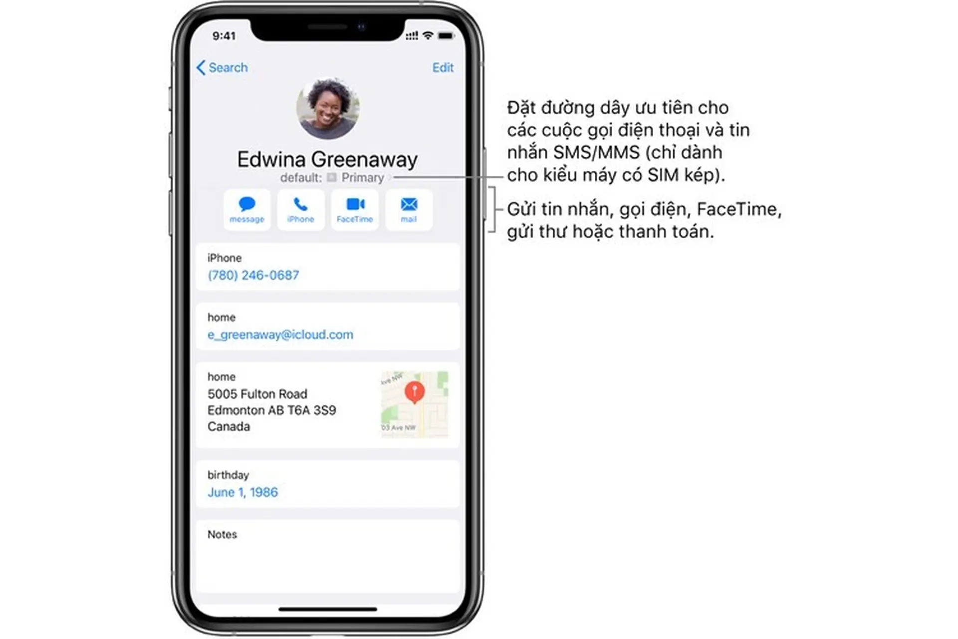 Thêm và sử dụng thông tin liên hệ trên iOS 14
