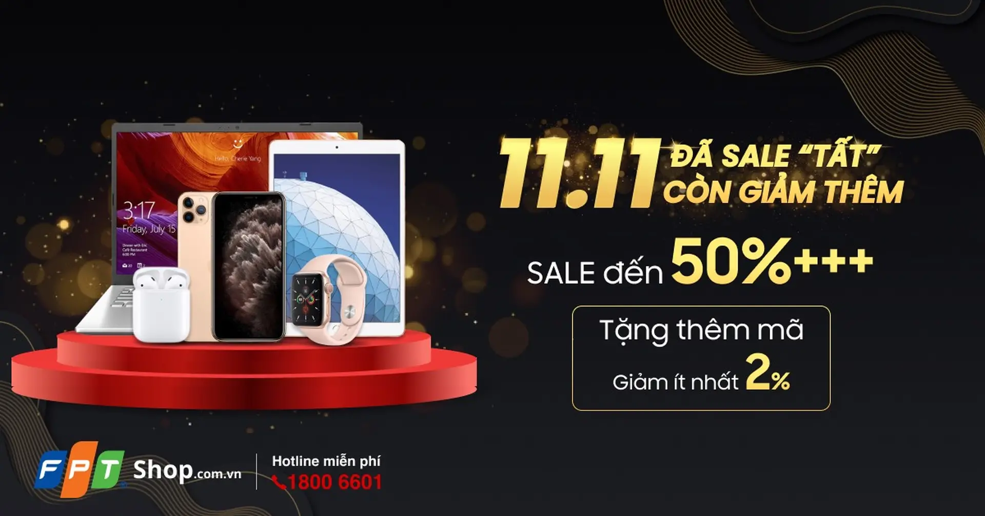 Giảm ngay 2% cho khách hàng mua sắm tại FPT Shop 
