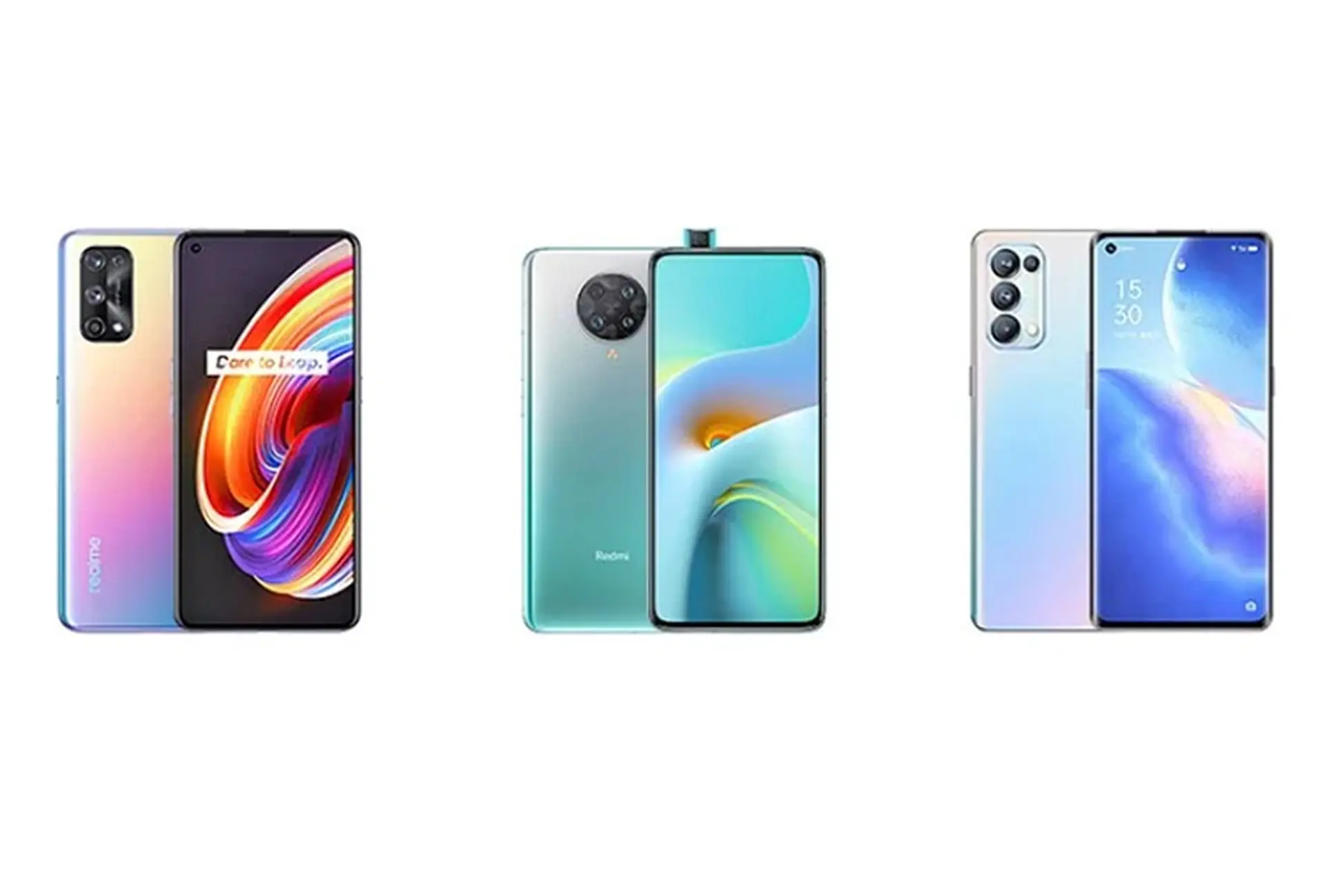 So sánh cấu hình Realme X7 Pro với Redmi K30 Pro và OPPO Reno5 Pro