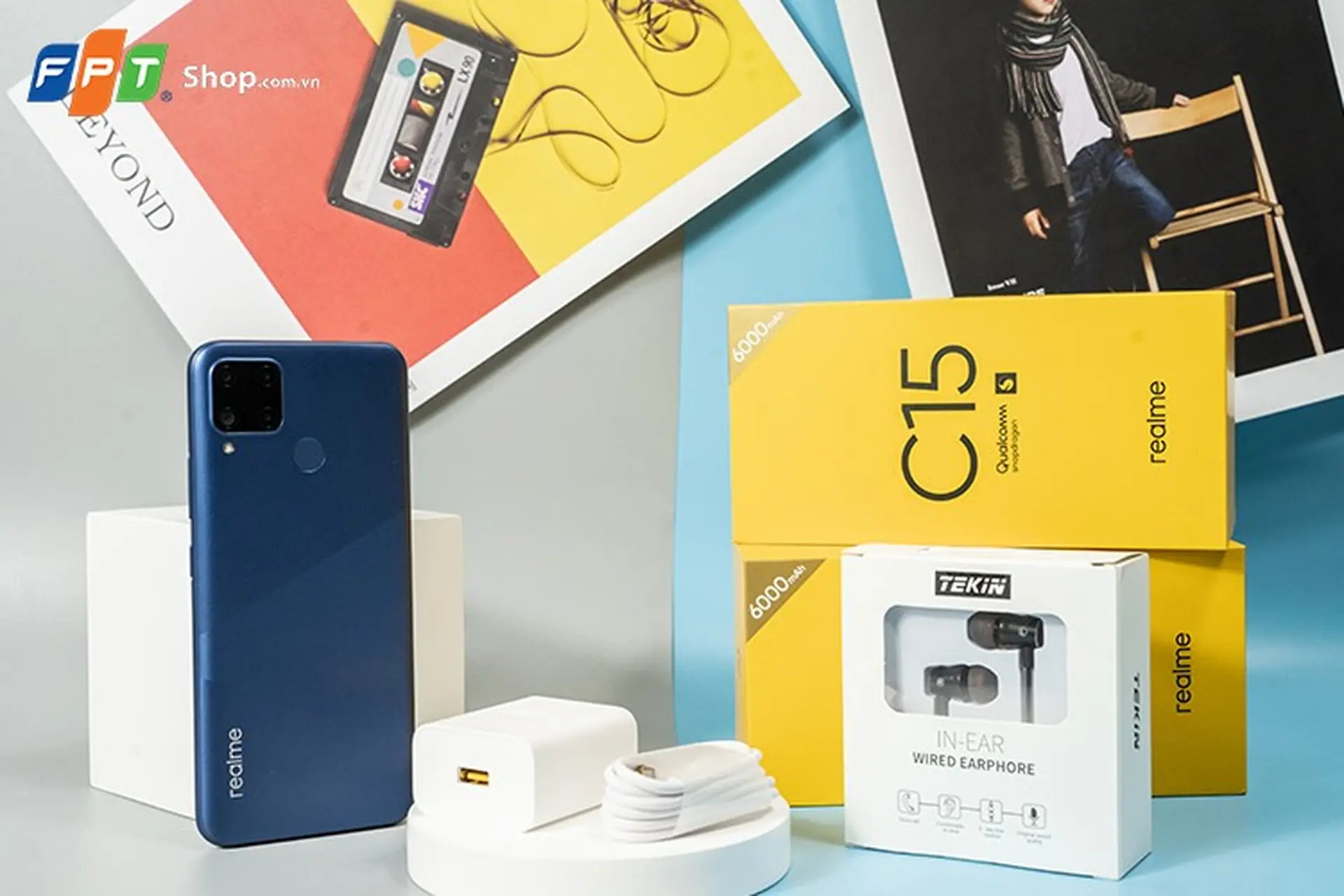 Tặng tai nghe Tekin chính hãng khi chọn mua Realme C15 tại FPT Shop