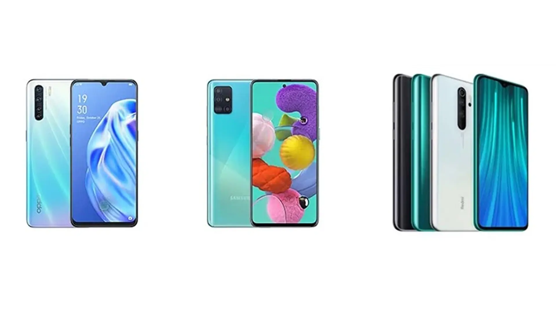 So sánh cấu hình bộ ba OPPO F15, Galaxy A51 và Redmi Note 8 Pro