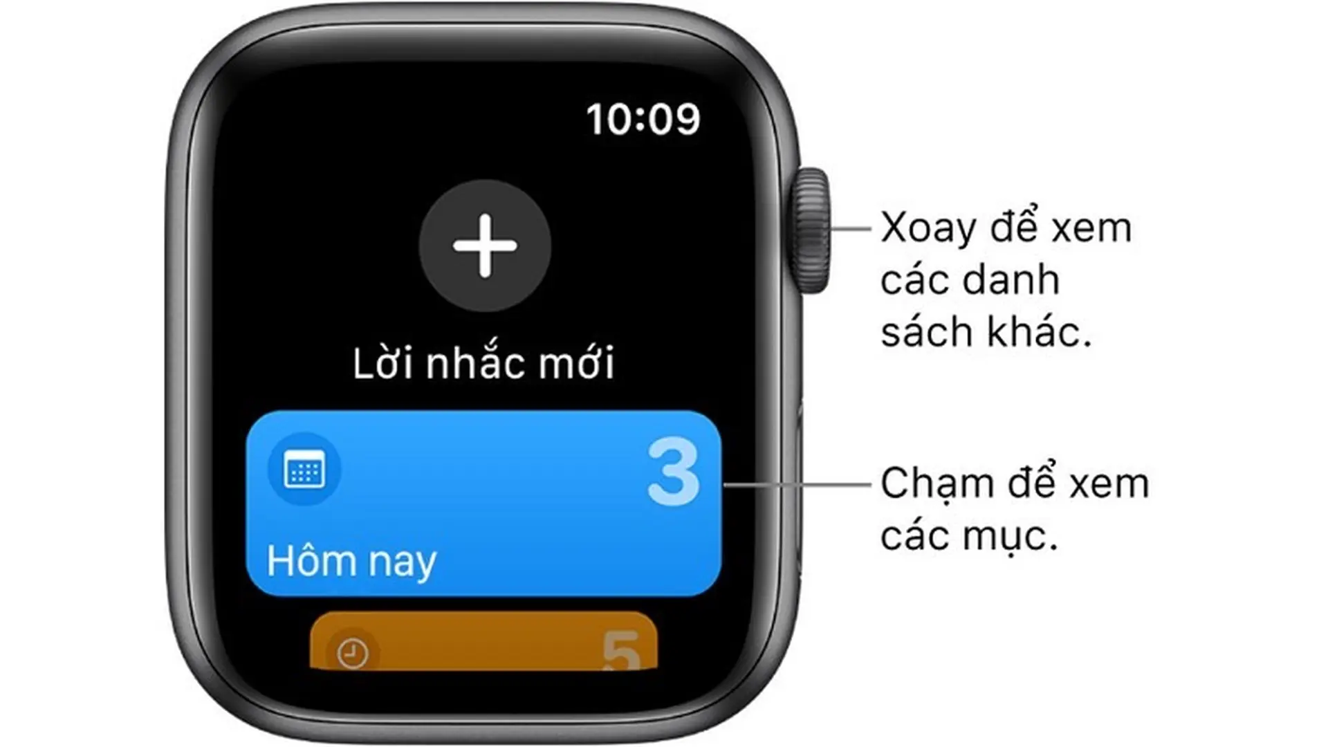 Đặt và phản hồi lời nhắc trên watchOS 6
