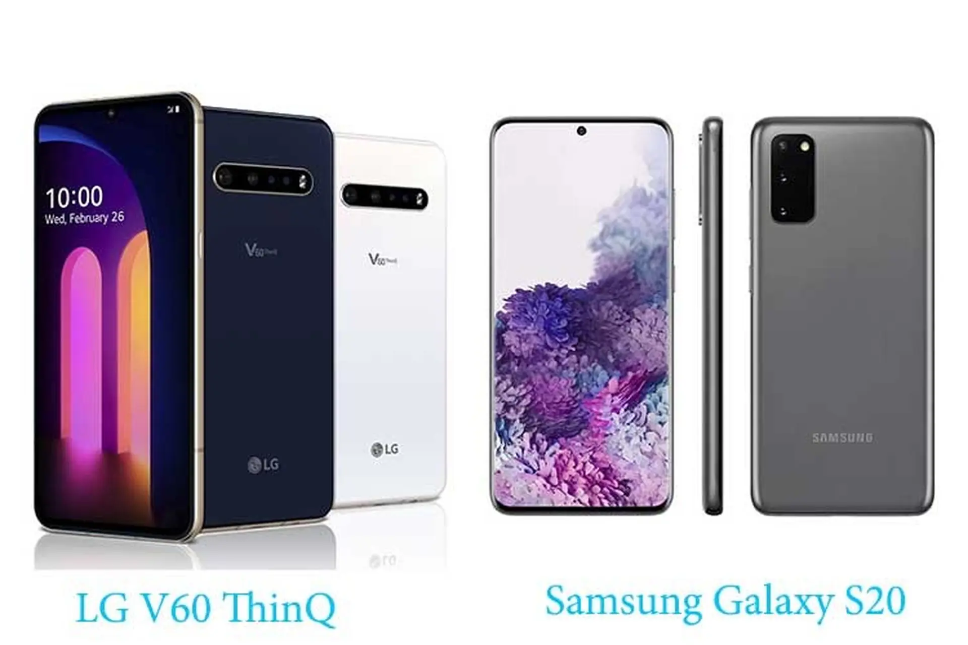 So sánh thông số kỹ thuật Samsung Galaxy S20 vs LG V60 ThinQ