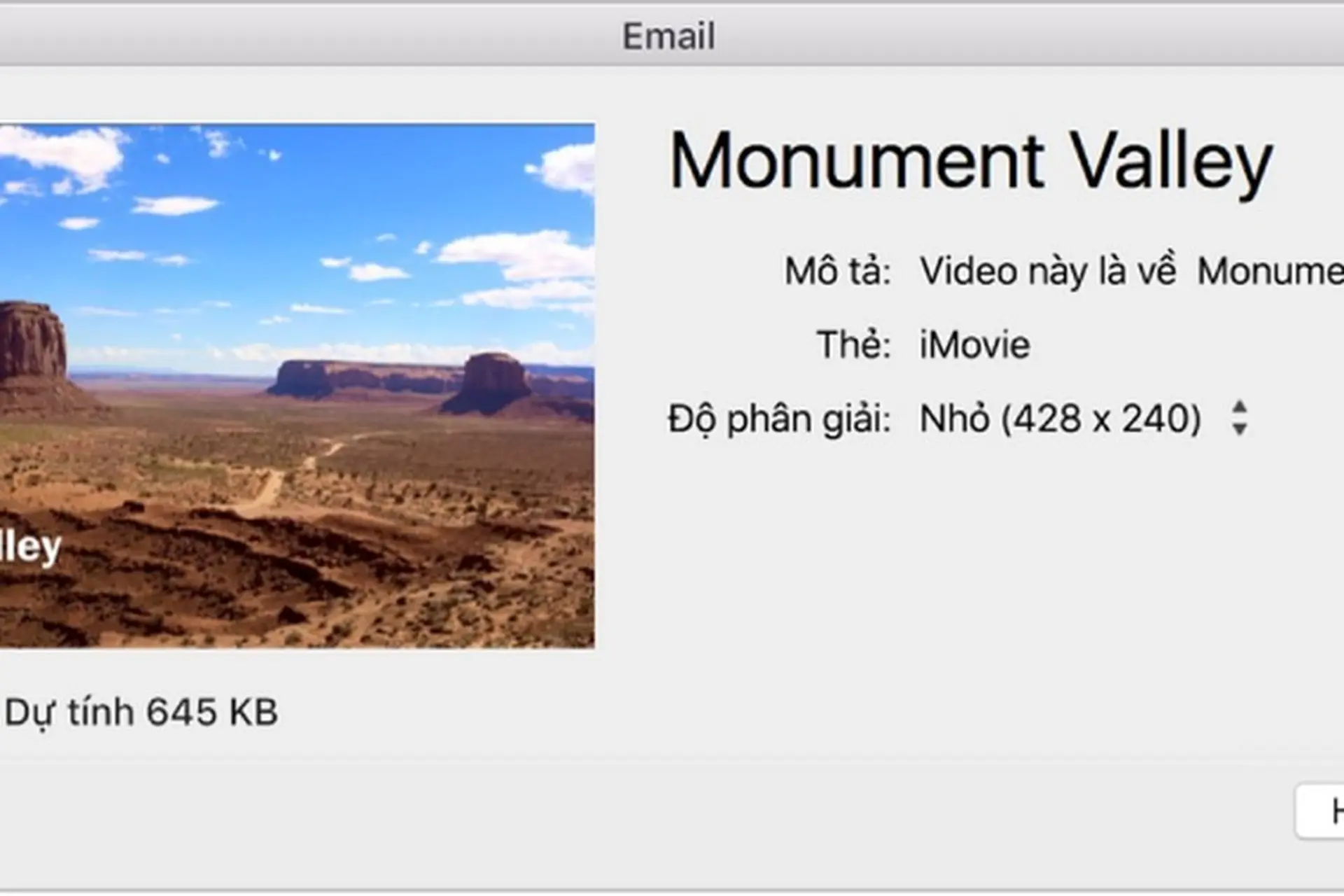 Gửi phim, trailer hoặc clip qua email