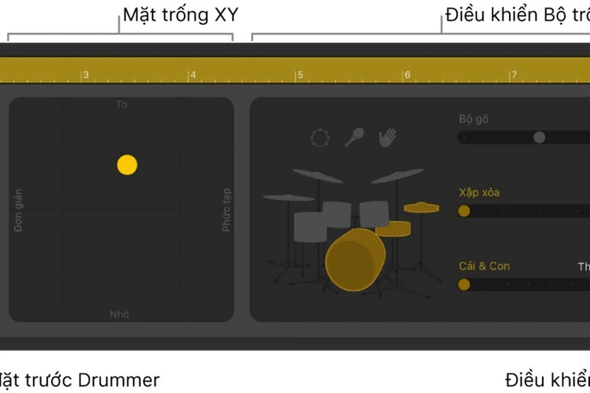 Trình sửa Drummer trên GarageBand