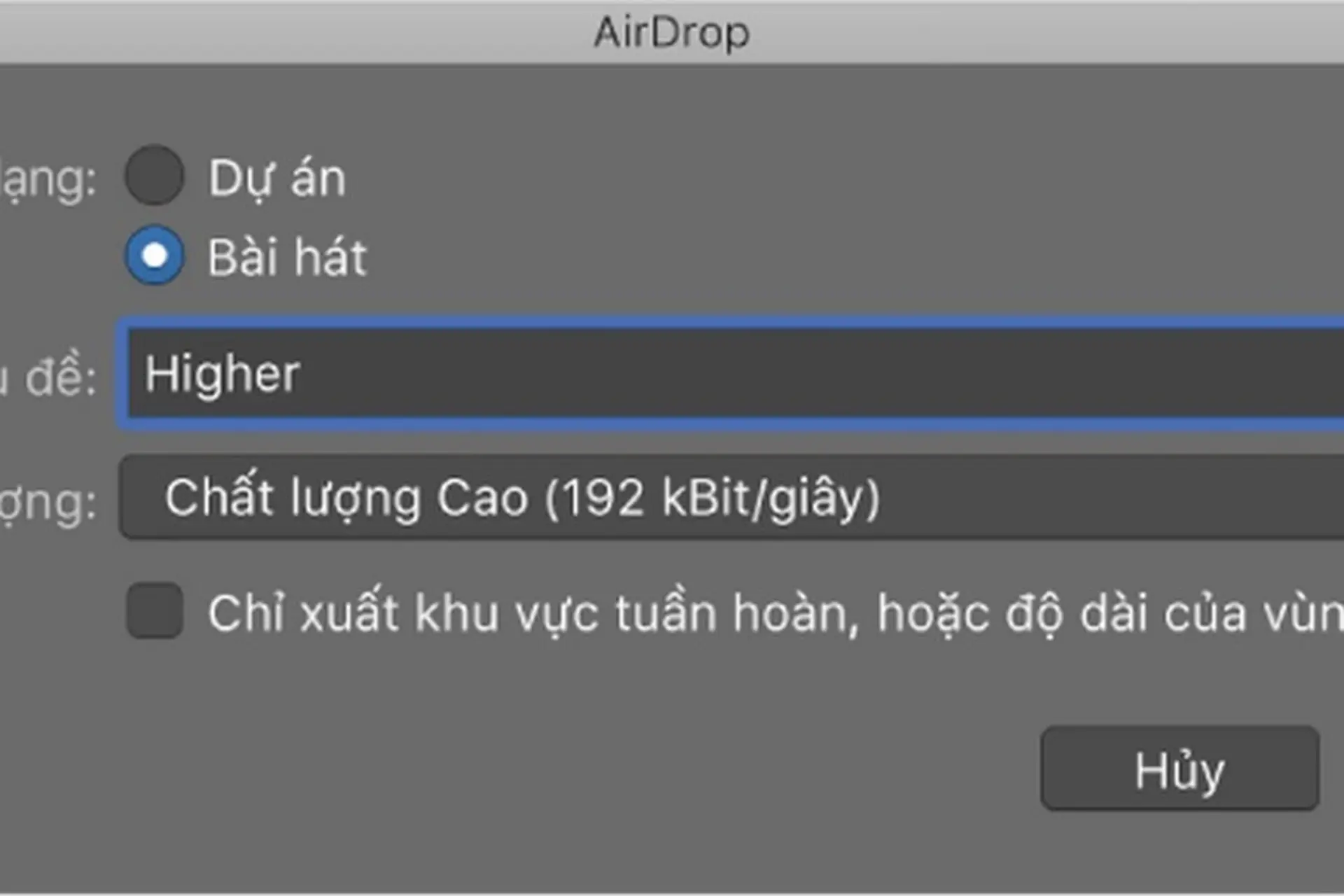 Chia sẻ bài hát bằng AirDrop
