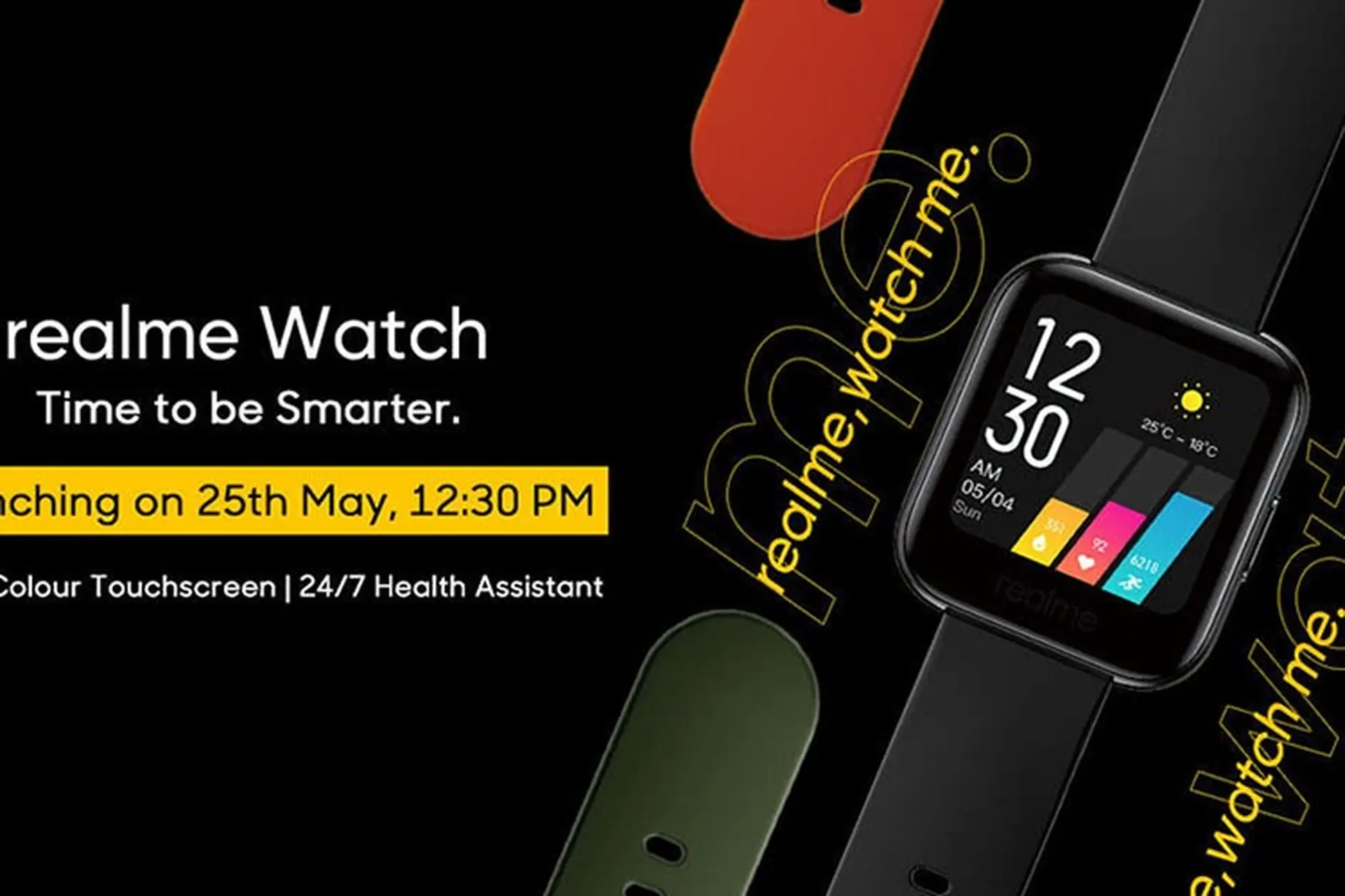 Thông số kỹ thuật, tính năng và thiết kế của Realme Watch được tiết lộ trước ngày ra mắt