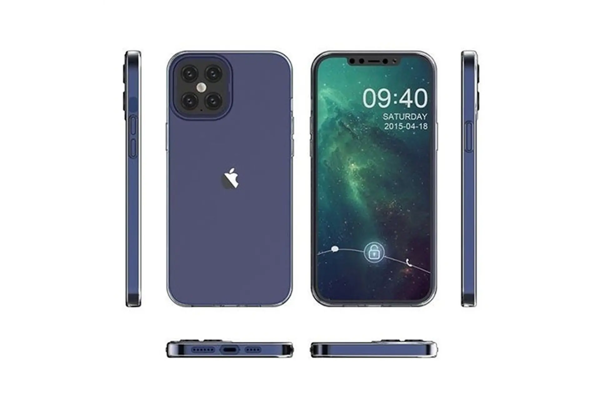 iPhone 12 Pro Max bất ngờ lộ ảnh render với 4 camera sau, khung viền vát phẳng