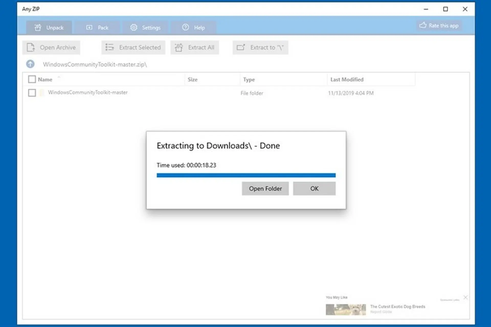 Any Zip: Ứng dụng nén, giải nén mới và miễn phí cho Windows 10