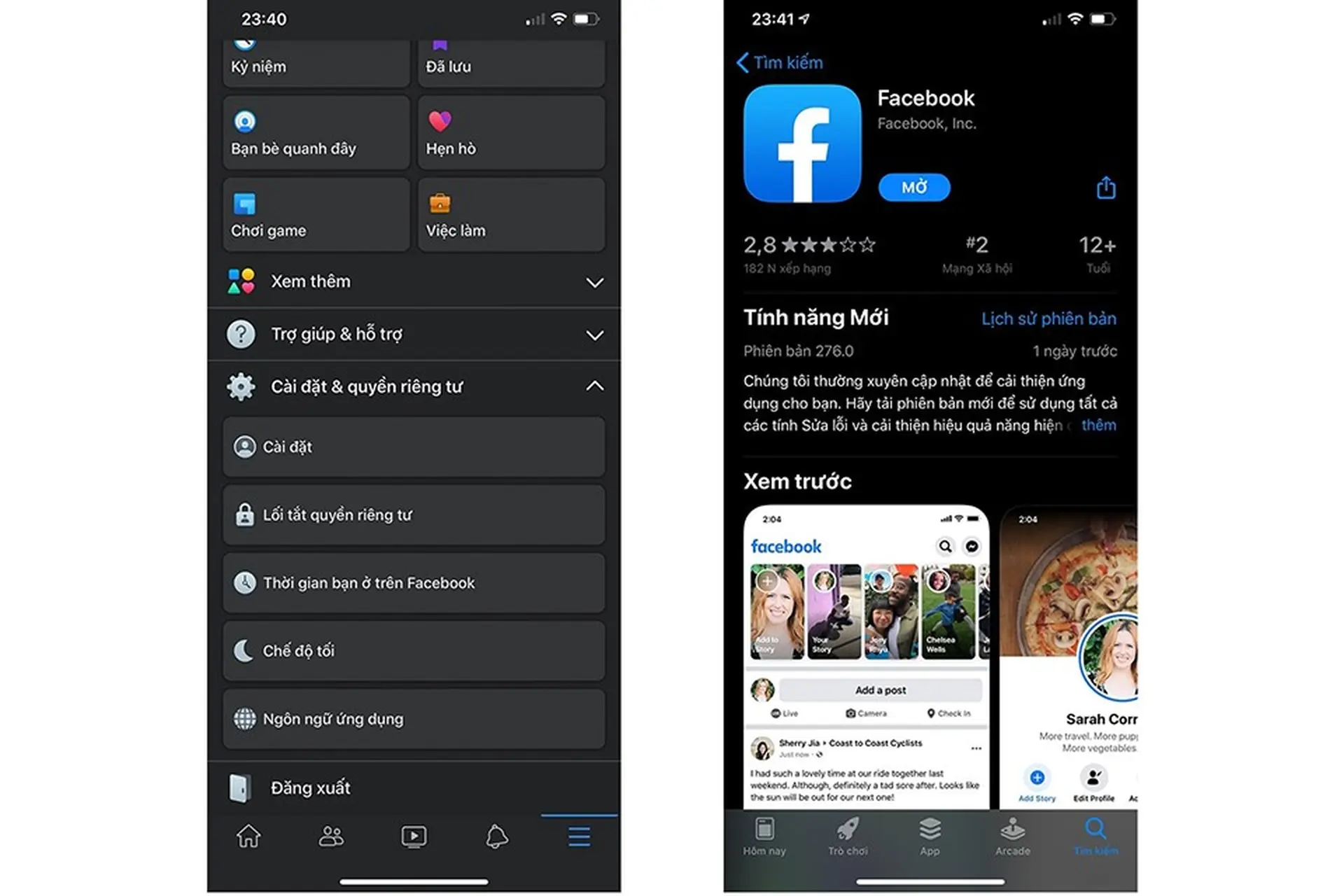 Tin vui cho người dùng iPhone: Facebook đã có giao diện tối Dark Mode