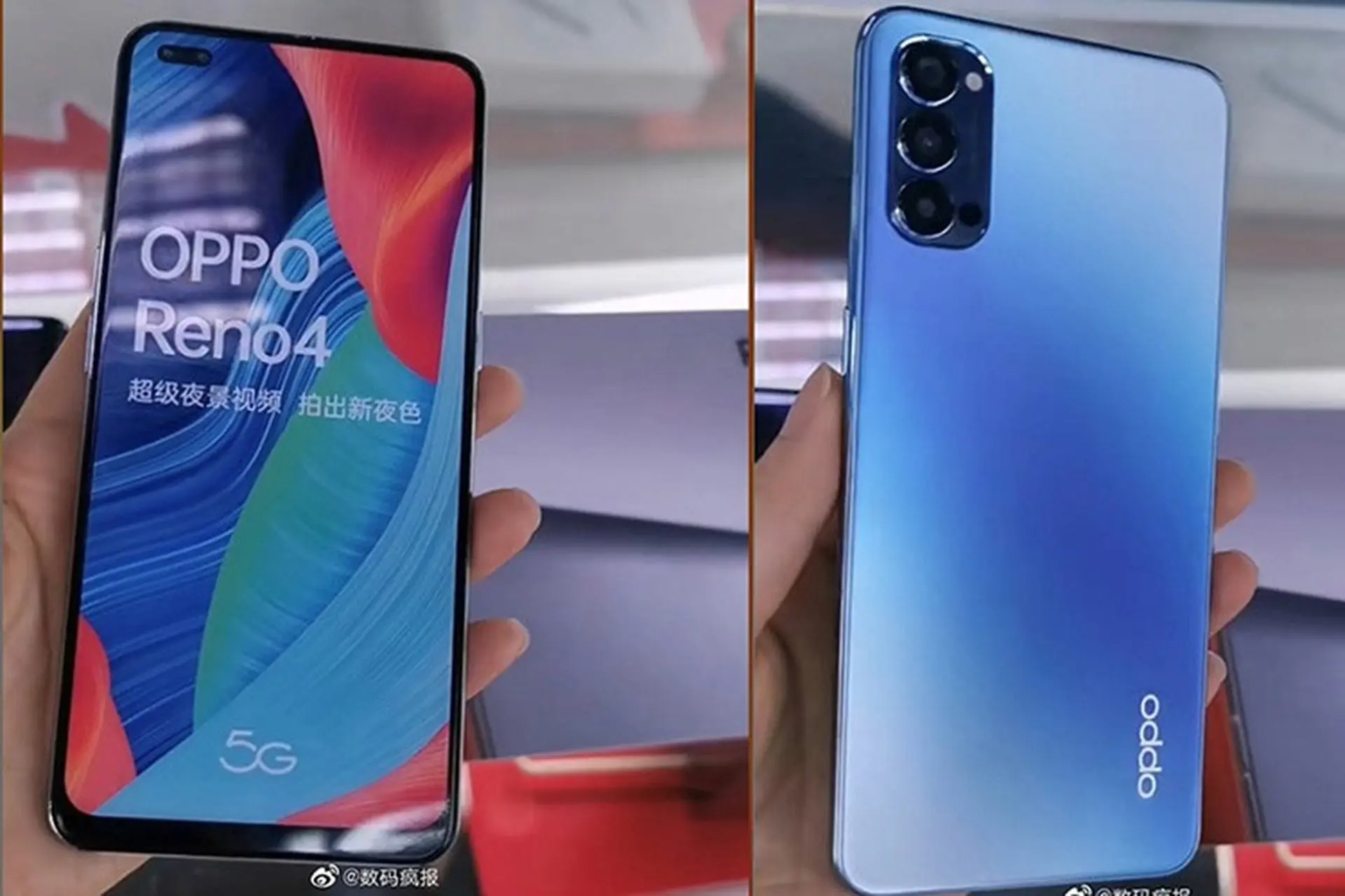 OPPO Reno4 và Reno4 Pro lộ ảnh thực tế, xác nhận có màn hình “đục lỗ”, 3 camera sau