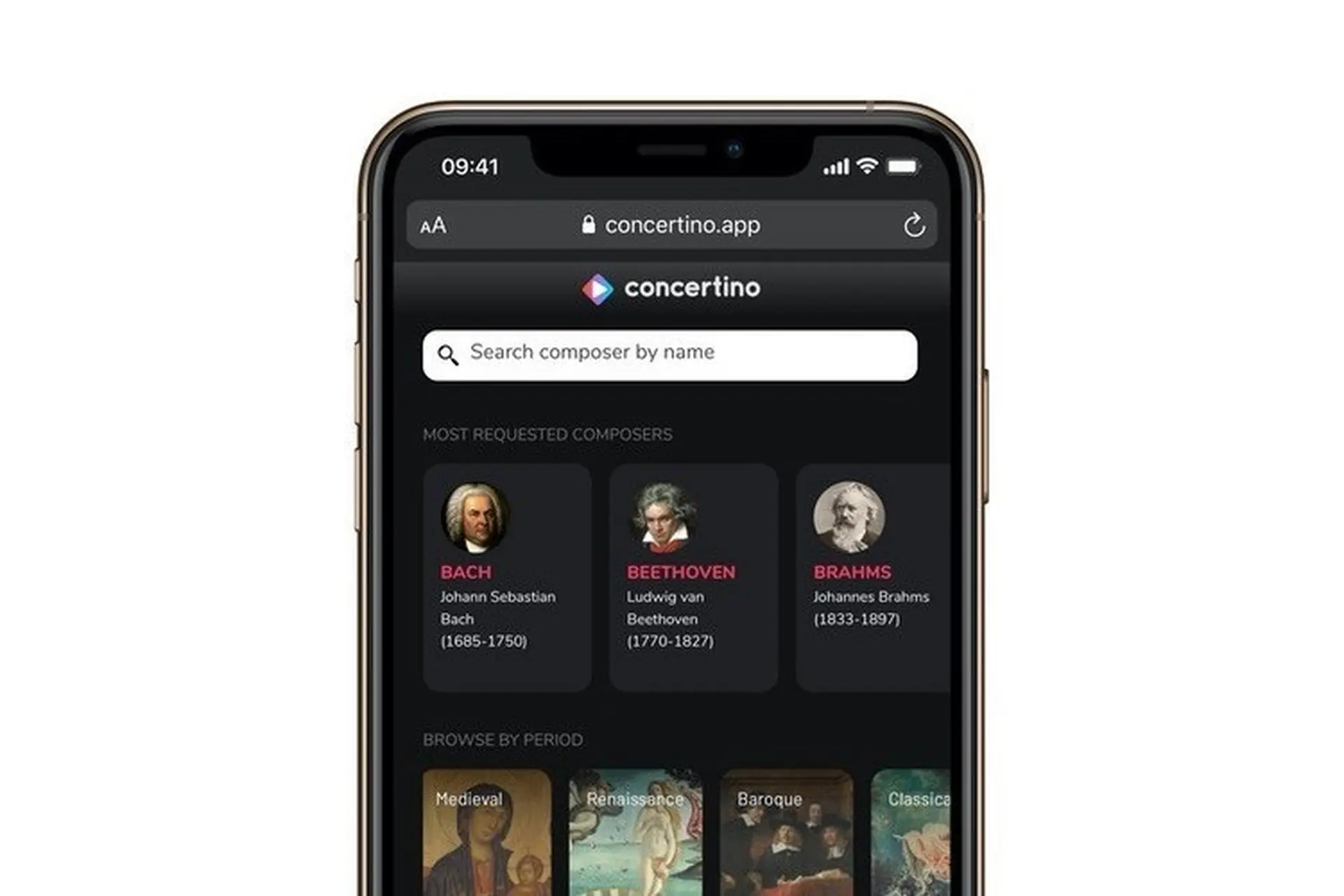 Ứng dụng nhạc thính phòng Concertino nay đã có trên iOS