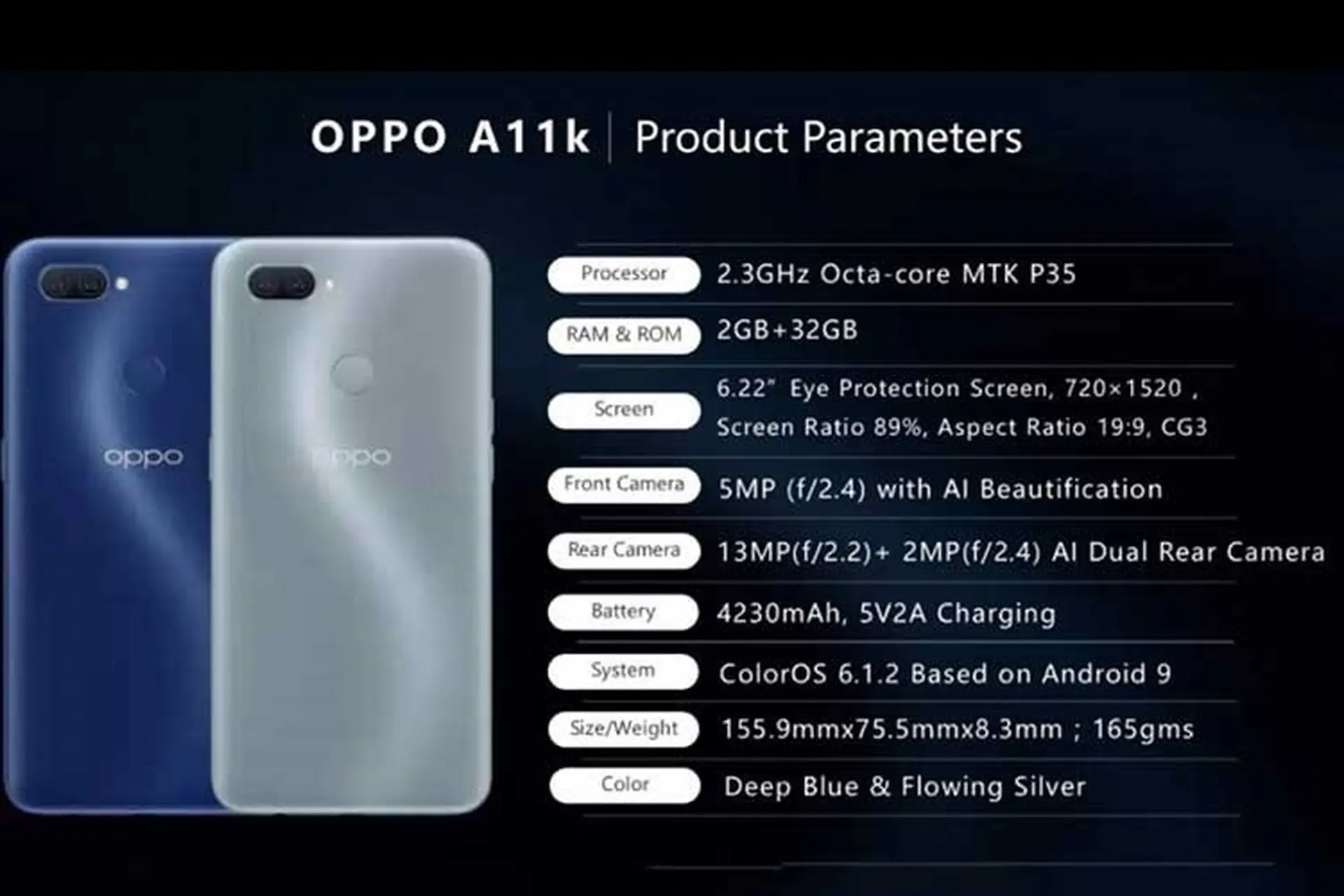 Hé lộ toàn bộ thông số kỹ thuật và giá bán OPPO A11k hoàn toàn mới