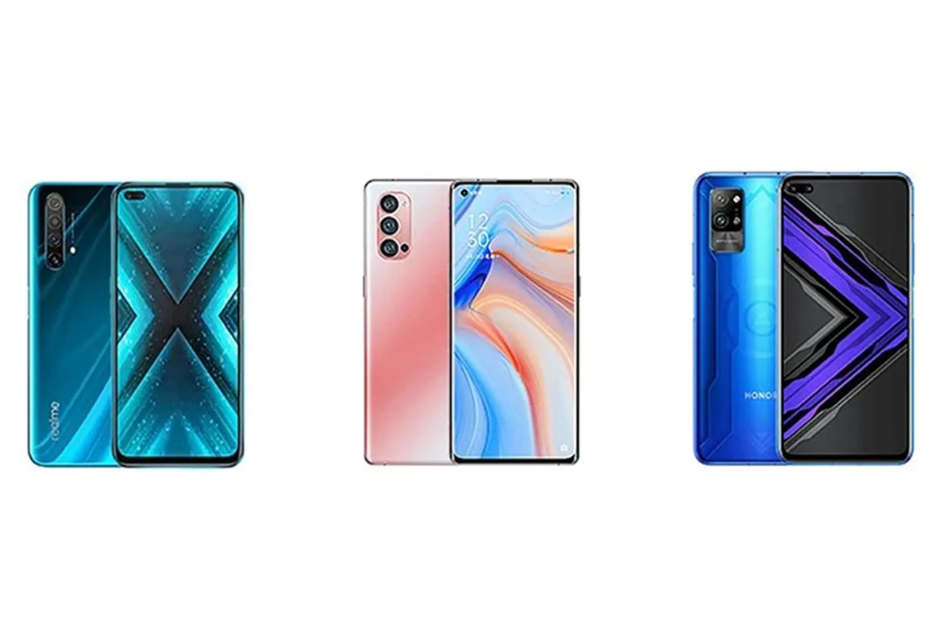 So sánh cấu hình Realme X3 với OPPO Reno4 Pro và Honor Play4 Pro
