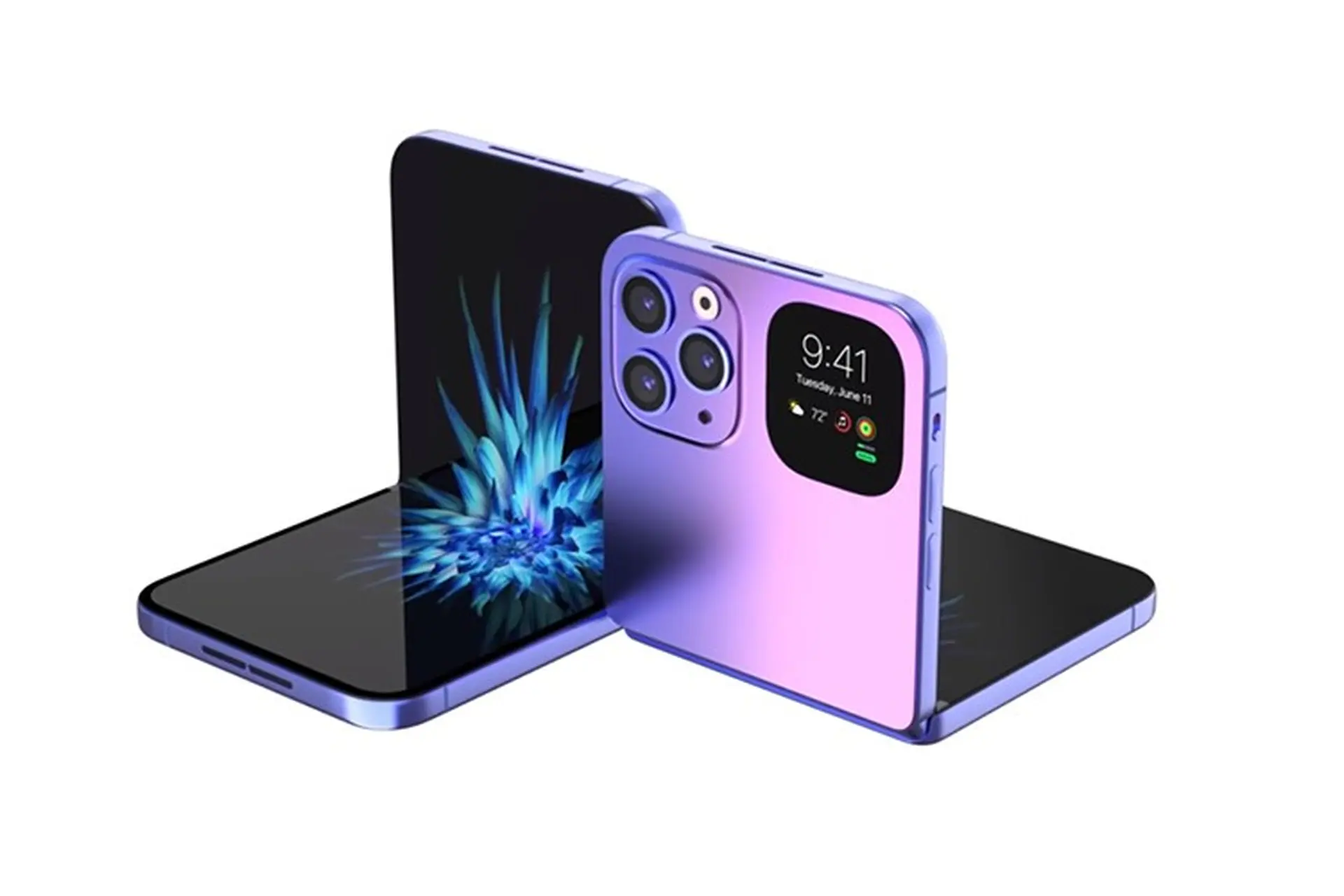 Loạt ảnh iPhone màn hình gập với thanh cảm ứng vuông tinh tế