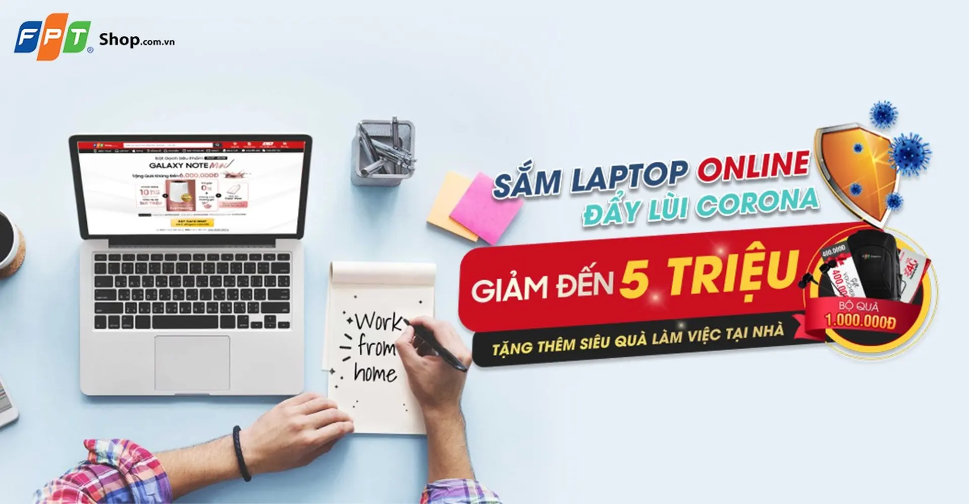 Chung tay để lùi Corona, FPT Shop giảm đến 5 triệu đồng cho laptop