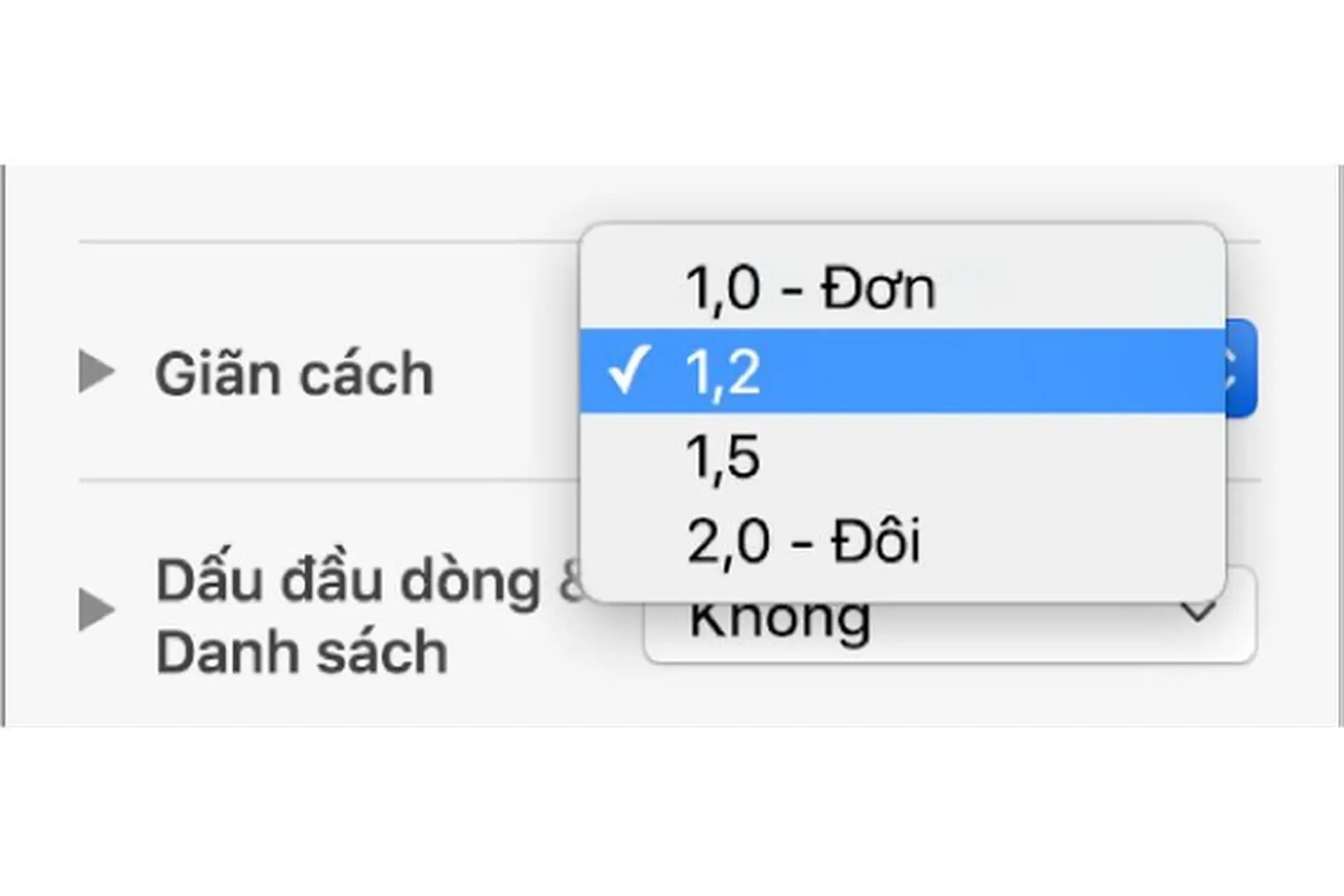 Điều chỉnh giãn cách dòng trong Keynote 