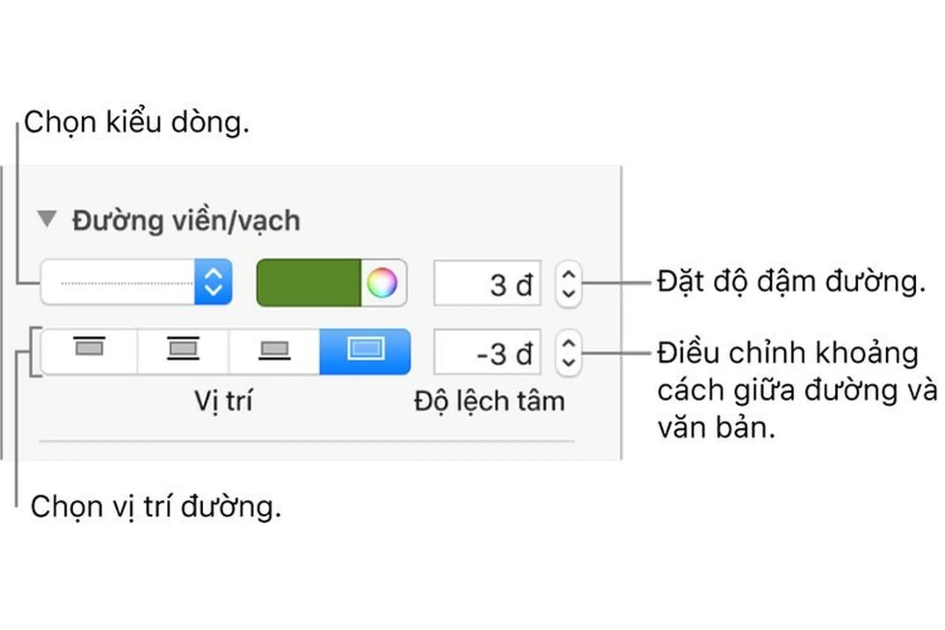 Thêm vạch (đường) để phân tách văn bản trong Keynote