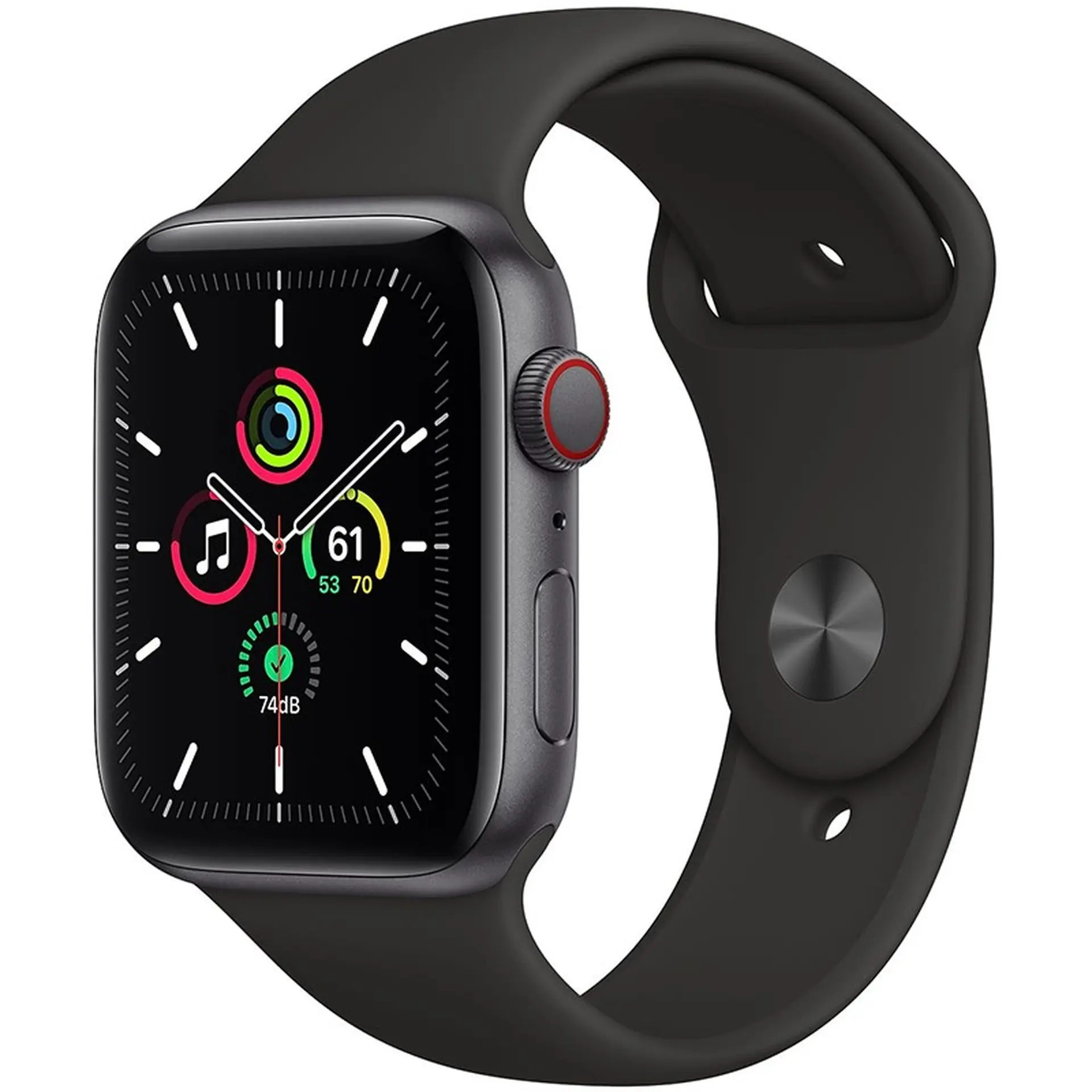 Apple Watch SE GPS + Cellular 44mm viền nhôm dây cao su