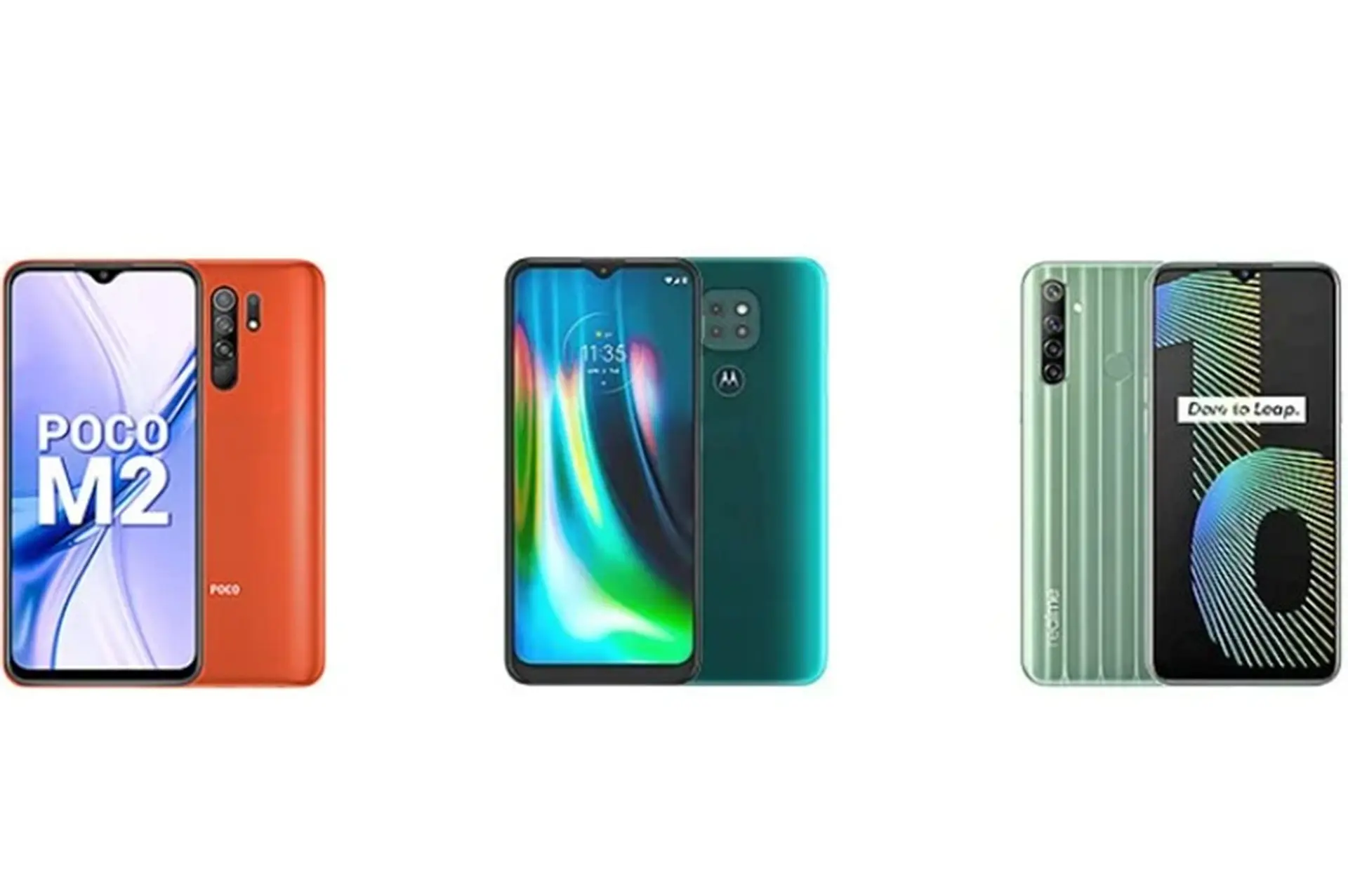 So sánh cấu hình Xiaomi POCO M2 với Motorola Moto G9 và Realme Narzo 10