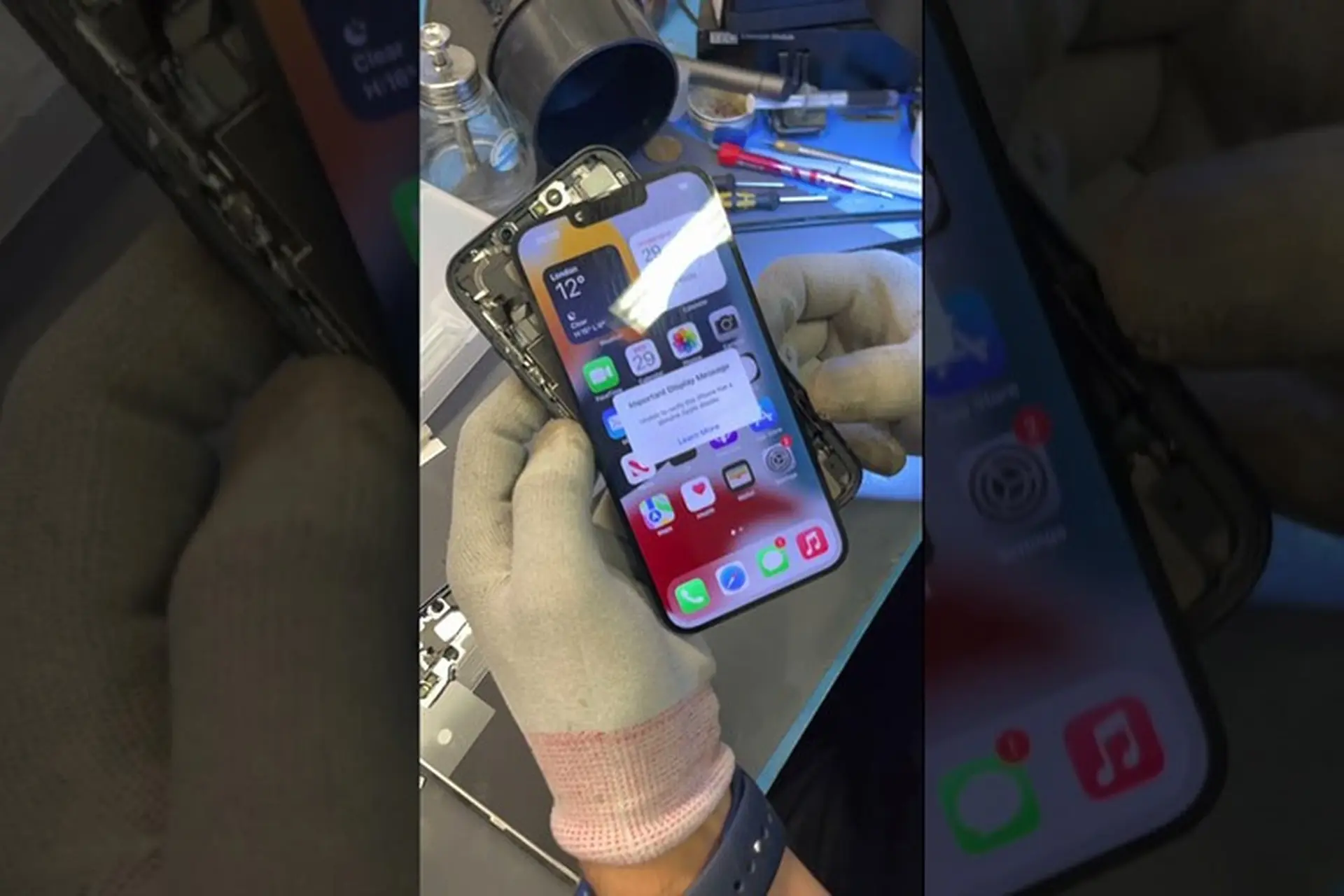 Video cho thấy iPhone 13 không bị mất Face ID khi thay màn hình bên thứ ba