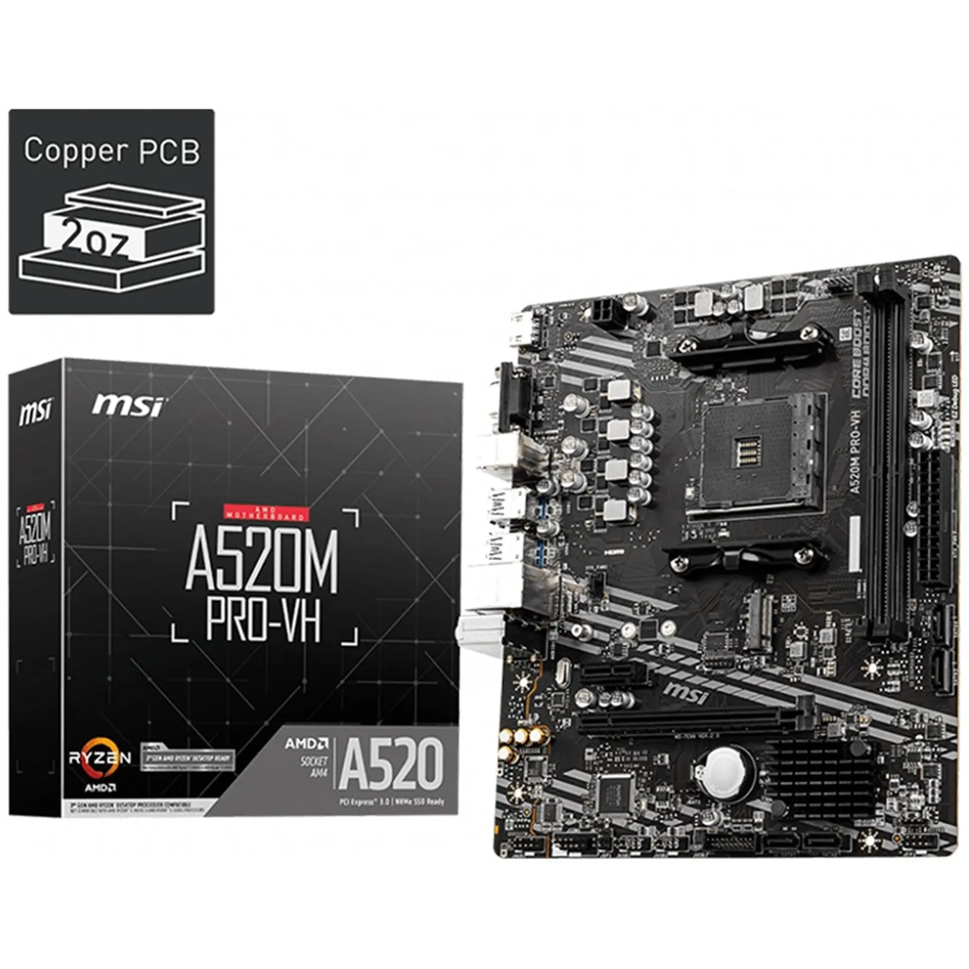 Mainboard MSI A520M PRO-VH (AMD AM4 - m-ATX Form Factor - DDR4)