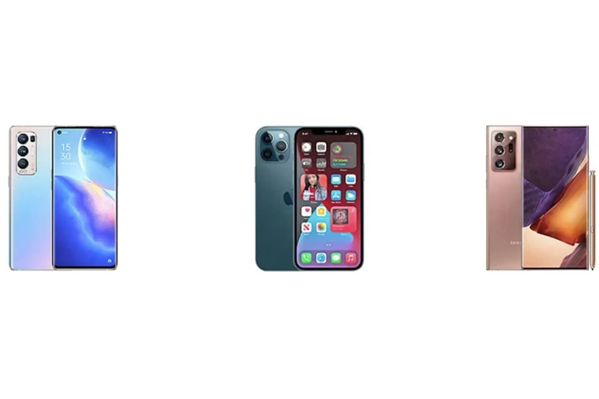 So sánh OPPO Reno5 Pro+ với iPhone 12 Pro và Samsung Galaxy Note 20 Ultra